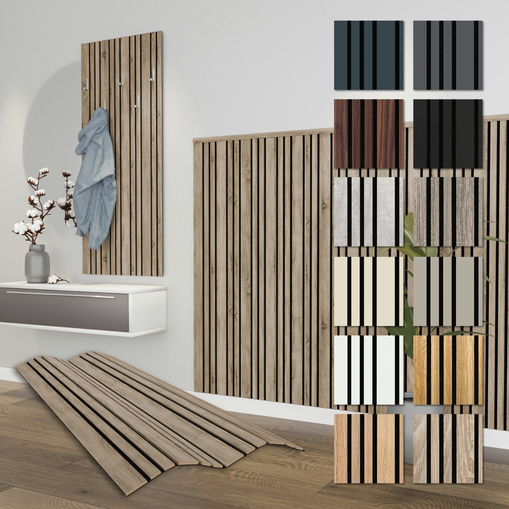 Hexim Wandpaneel, (Akustikpaneele 138,5x60cm Holz Mila günstig online kaufen