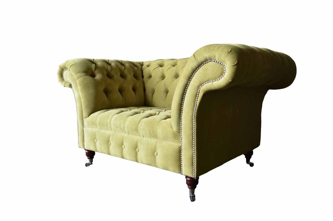 Neu Textil Chesterfield Design Sessel Wohnzimmer JVmoebel Klassisch Chesterfield-Sessel,