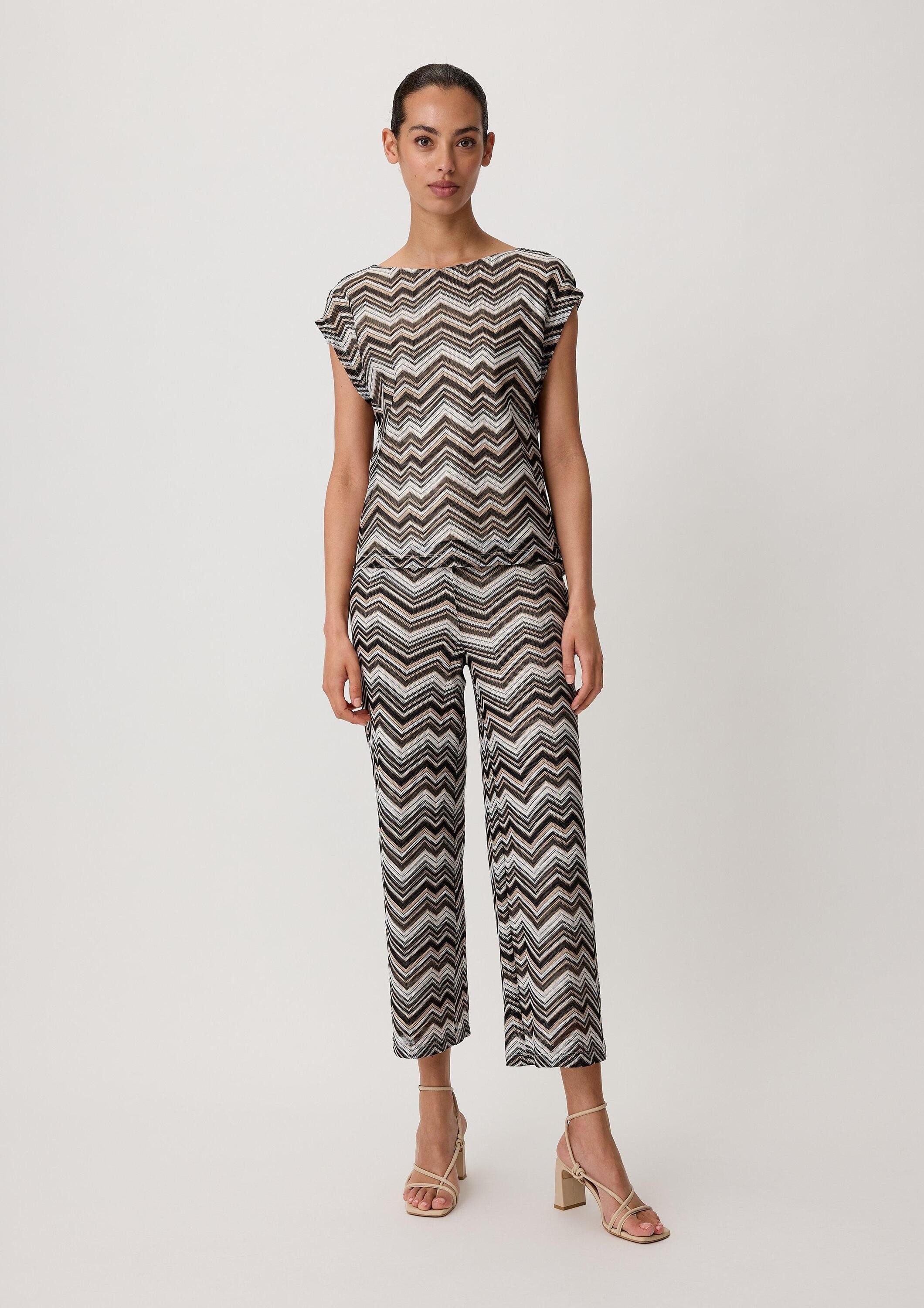 comma Culotte Hose Regular: Culotte mit Zickzack-Muster