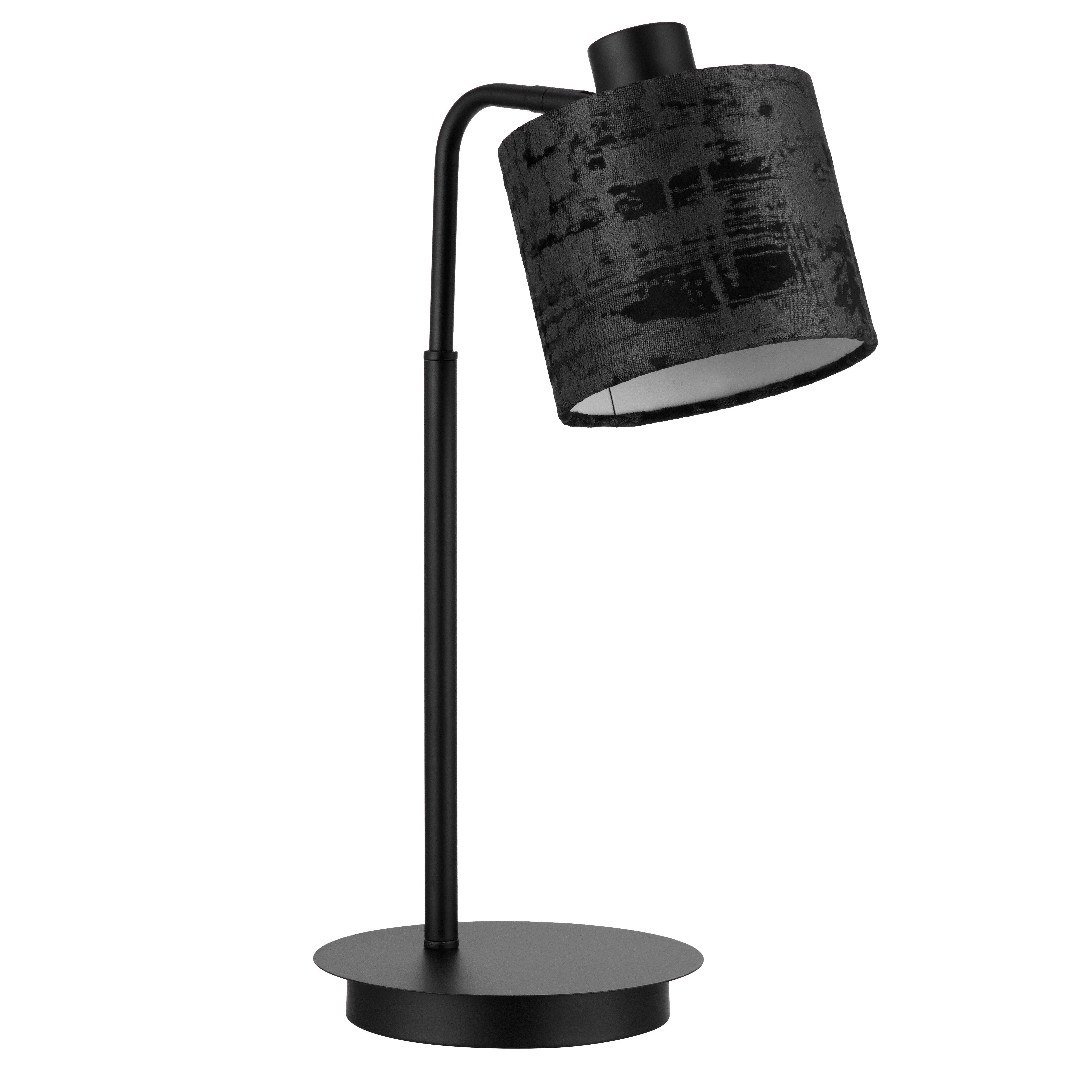 REV Vintage, E27 Stehlampe Tischlampe, Samt-Schwarz Leuchtmittel, ohne 1x Leselampe,