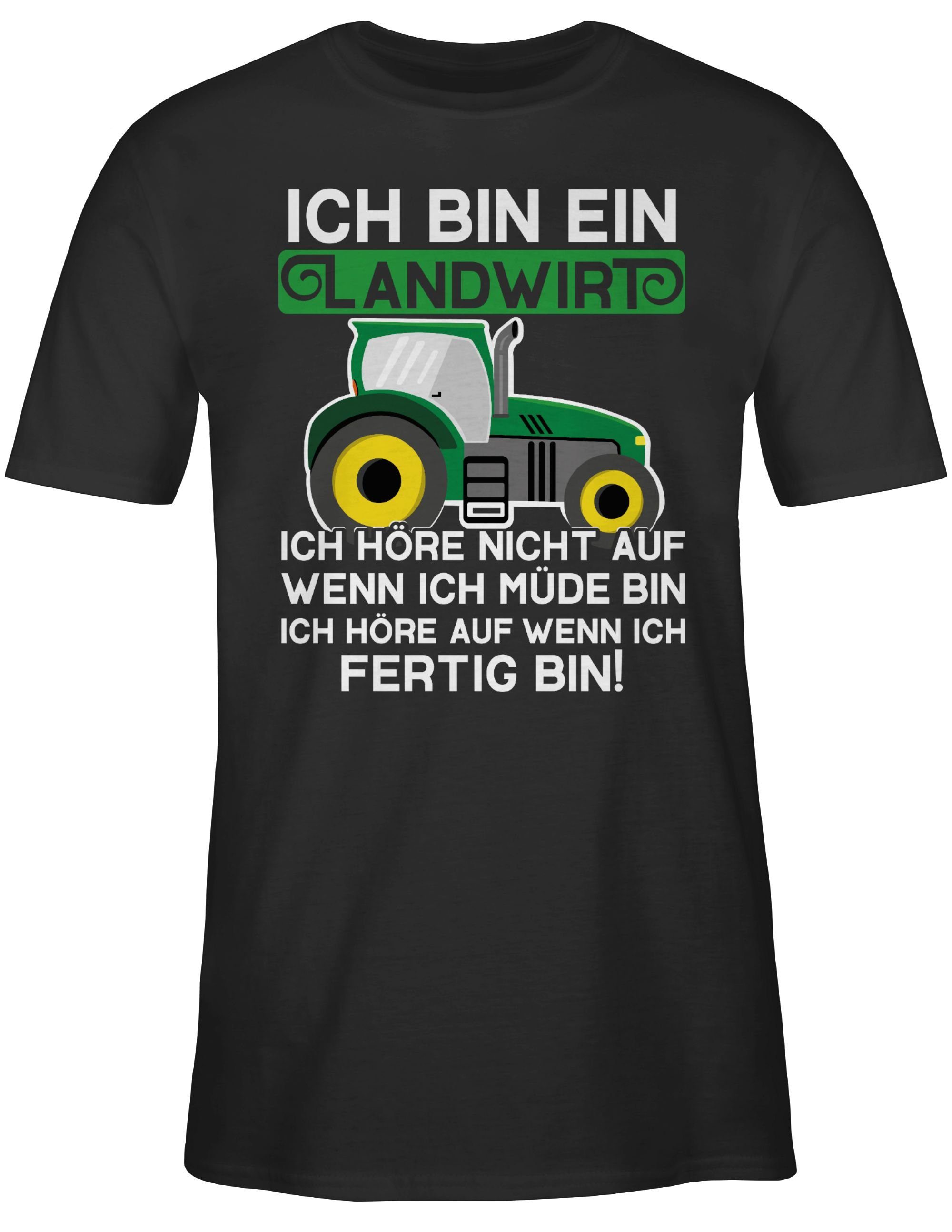 Ich Bauer Schwarz - Landwirt Shirtracer bin Landwirt Traktor 02 Geschenk ein weiß/grün T-Shirt