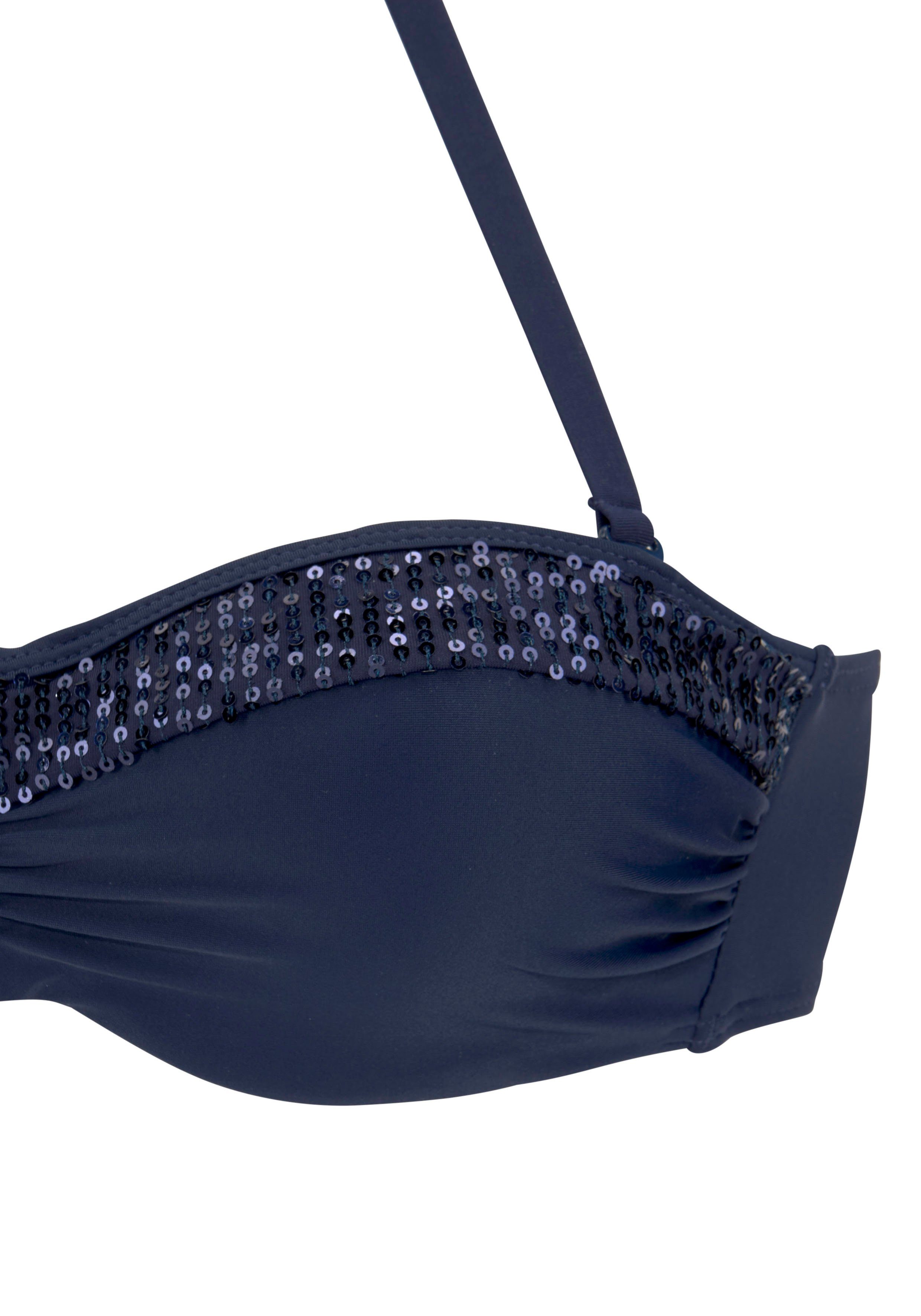 mit Banani dunkelblau Bruno Pailletten Bügel-Bandeau-Bikini