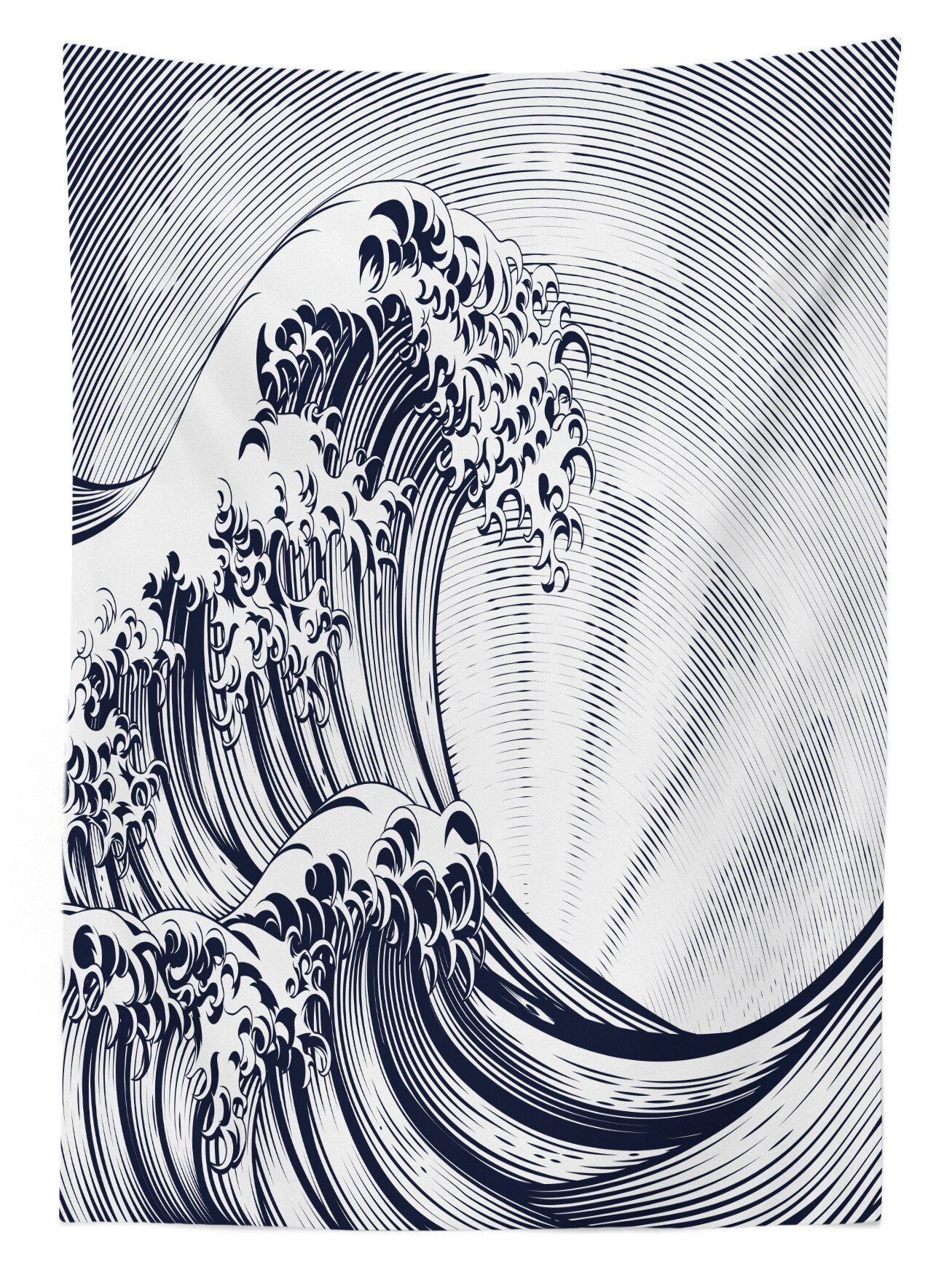 Oriental Außen geeignet Japanese den Farbfest Abakuhaus Für Waves Bereich Waschbar Hokusai Farben, Klare Tischdecke