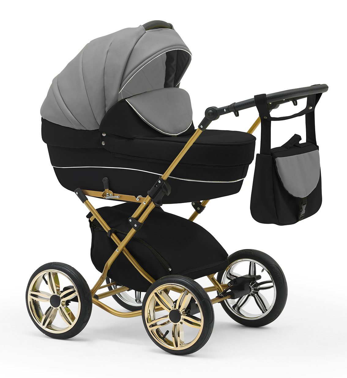 babies-on-wheels Kombi-Kinderwagen Sorento Jahre Grau-Schwarz Designs 11 Geburt Teile von 2 - bis in 30 - in 1 4