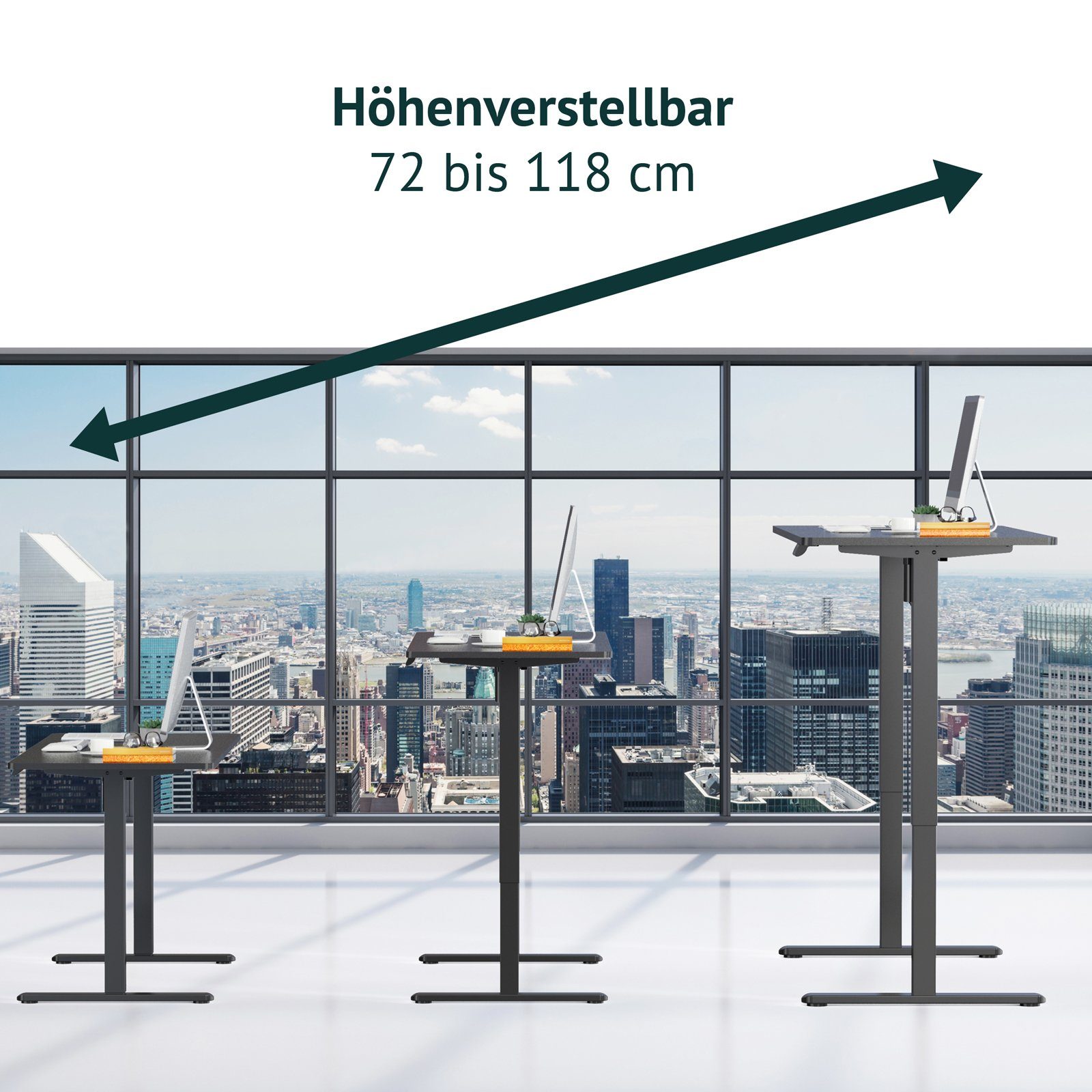 SVITA Schreibtisch JIRI, Schreibtischgestell, höhenverstellbar, mit günstig online kaufen