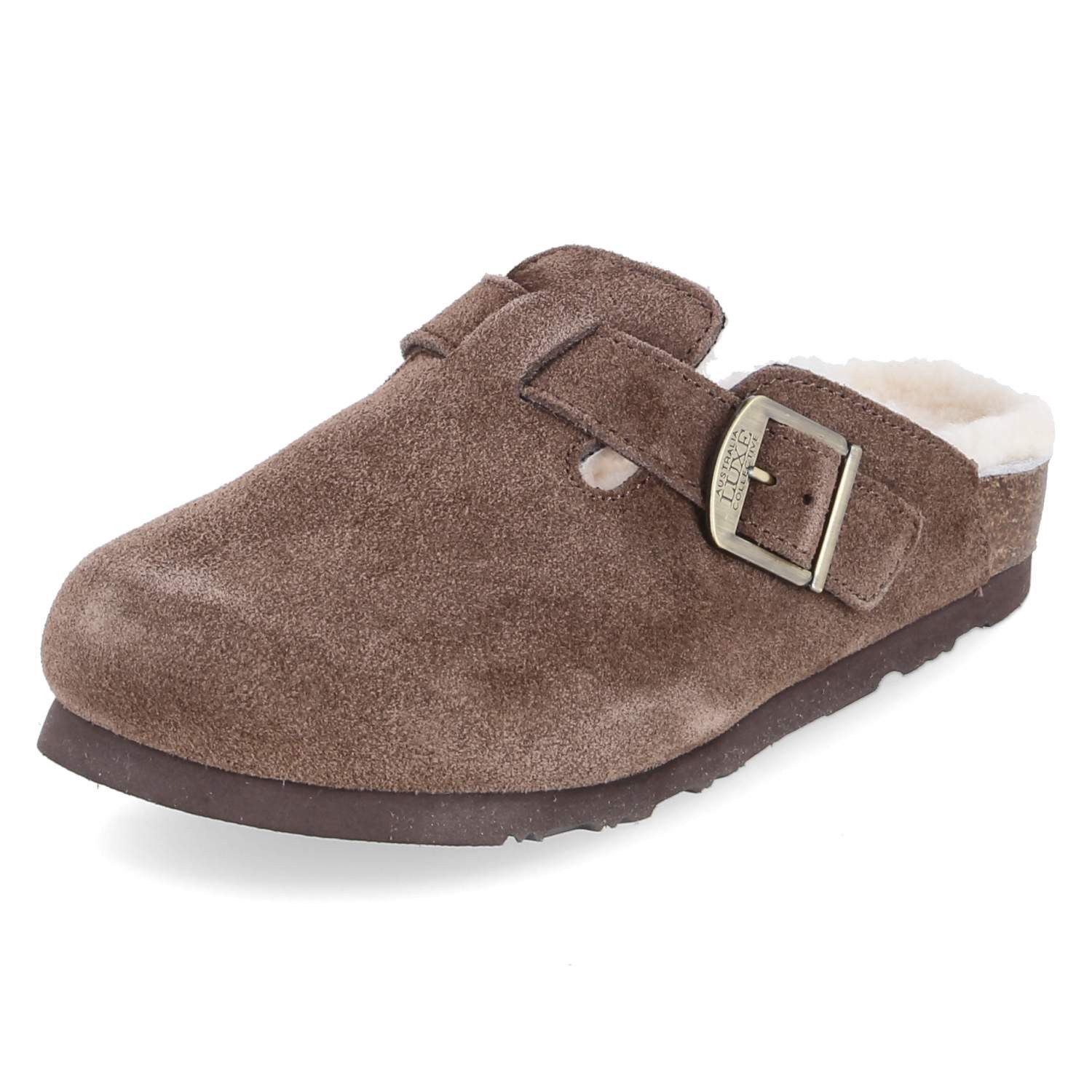 Australia Luxe Collective Australia Luxe BERSH207N-CL Damen Rauleder taupe Pantolette