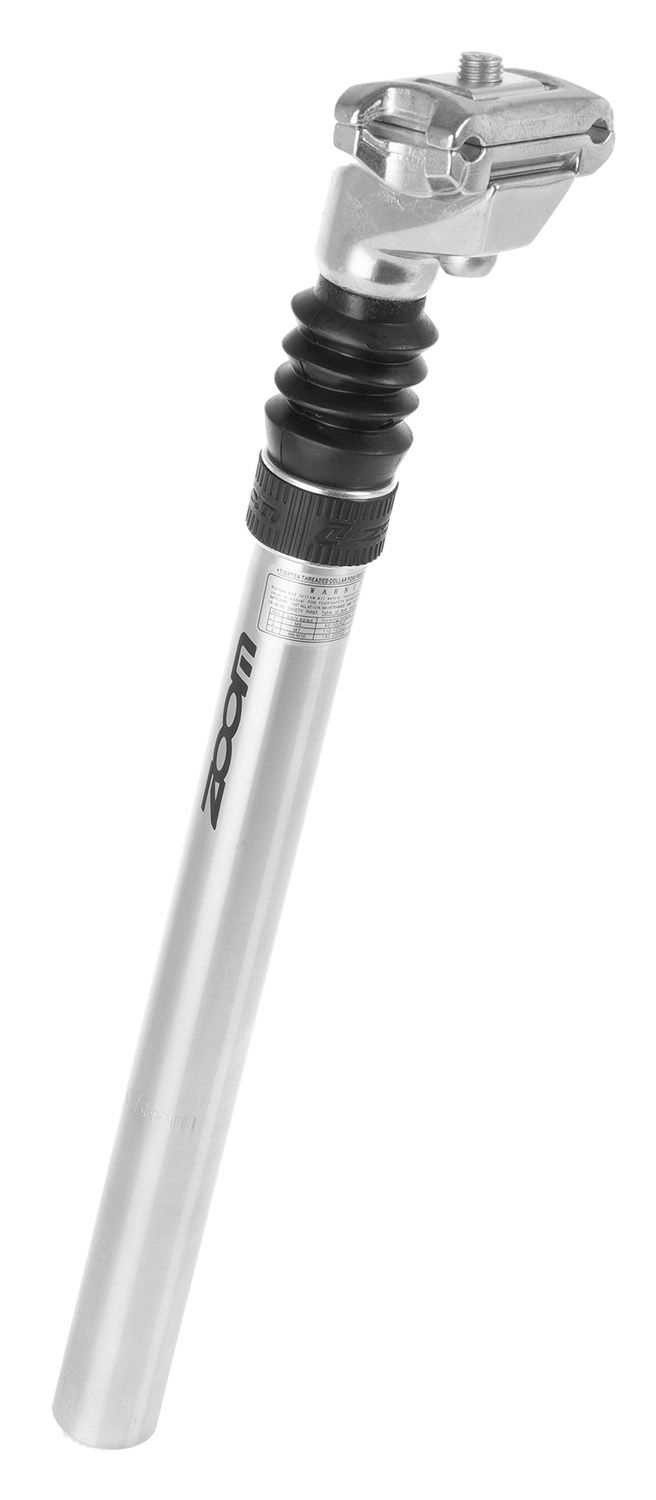 ZOOM Sattelstütze, ZOOM gefederte Alu silber verstärkt 350mm Vorspannung Ø 25,4mm
