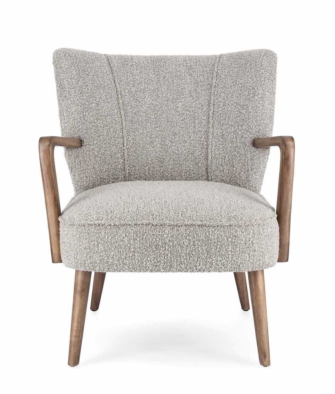 Feeling4Home Sessel Moritz aus Stoff, Hellgrau