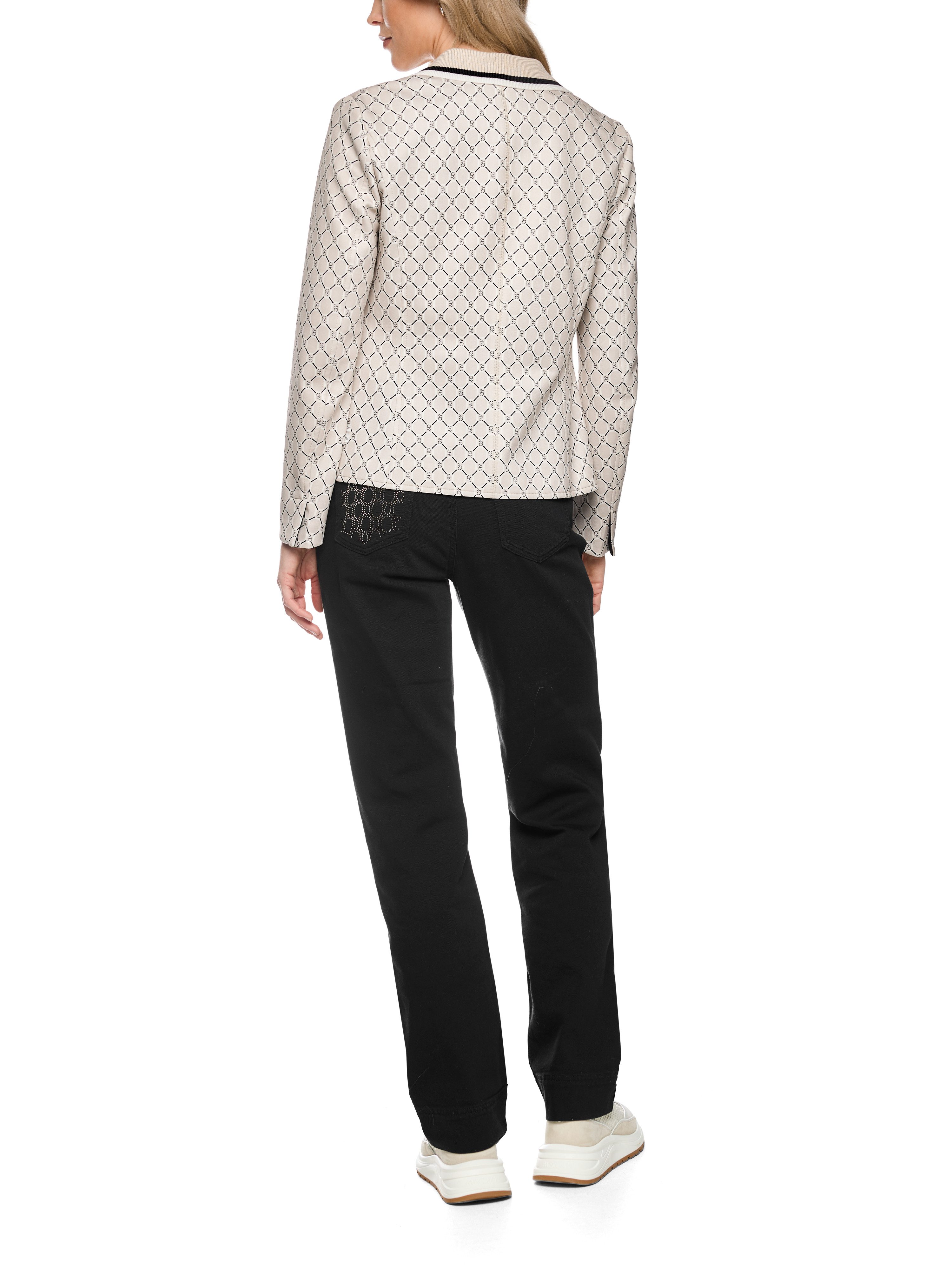 Marc Cain Kurzblazer Golden Hour Premium Damenmode Bedruckt, aus Scubajersey