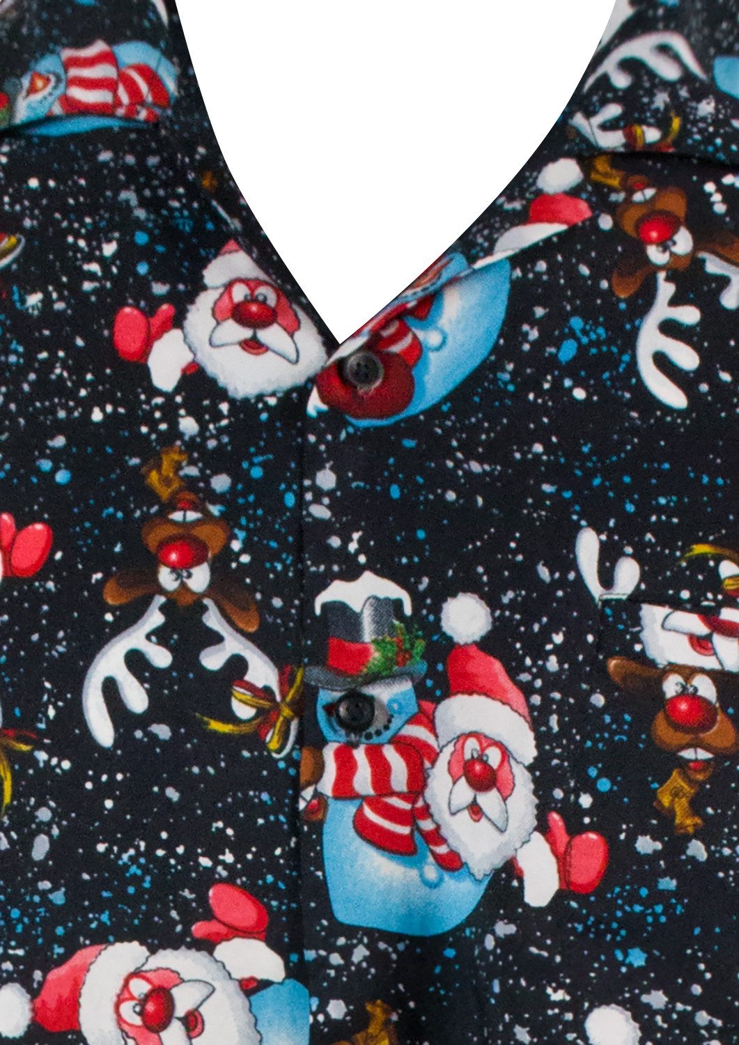 King Kameha Hawaiihemd Christmas Snowflakes Kurzarm günstig online kaufen