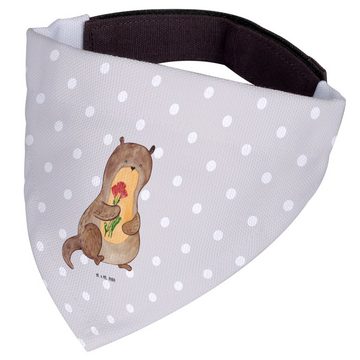 Mr. & Mrs. Panda Hundefliege Otter Blumenstrauß - Grau Pastell - Geschenk, Hundehalstuch, niedlich, Polyester