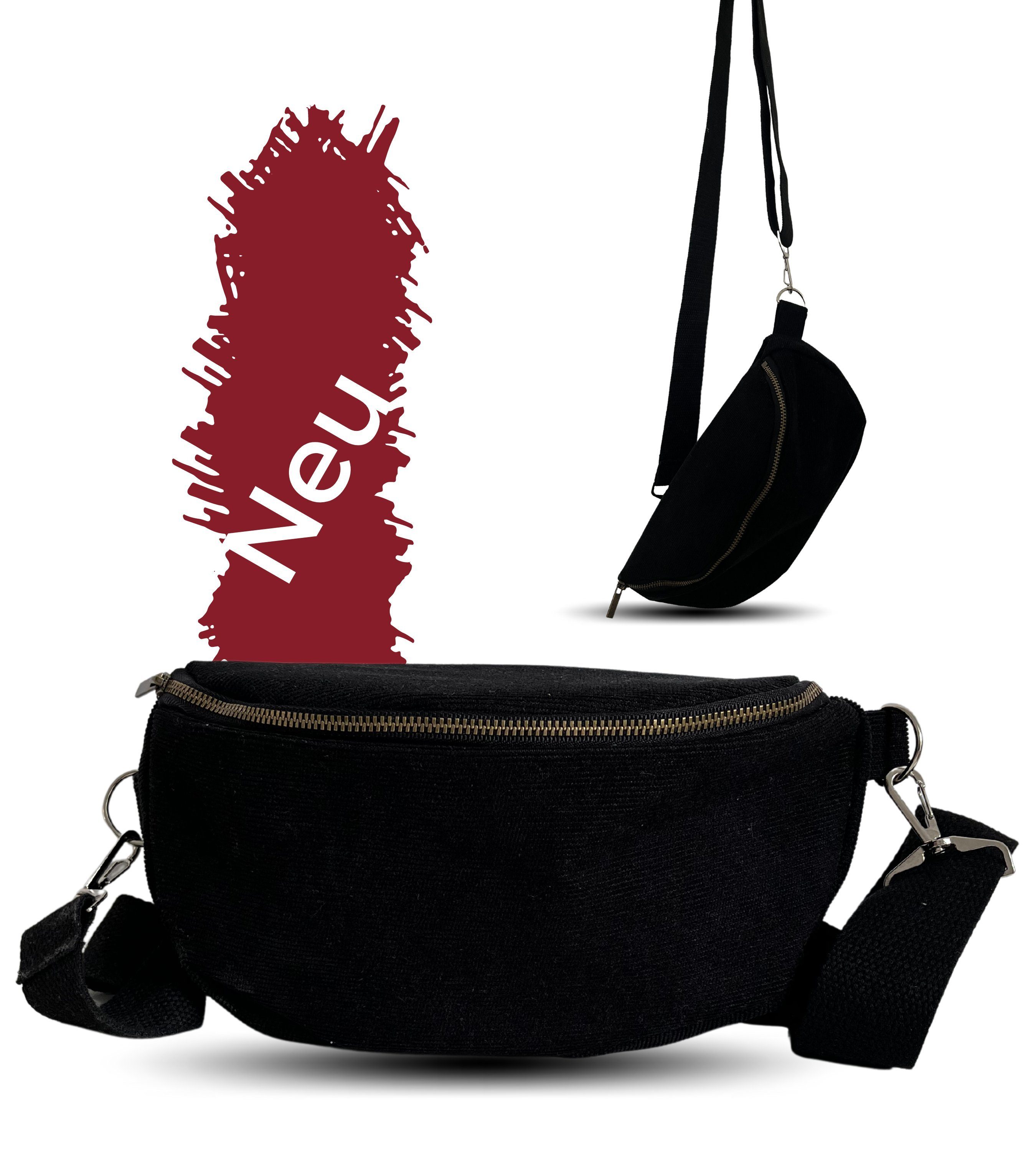 EliXito Gürteltasche Bauchtasche Damen u. Männer in Rosa oder Schwarz, Gürteltasche, Sowohl 1 Innen- als auch Außentasche