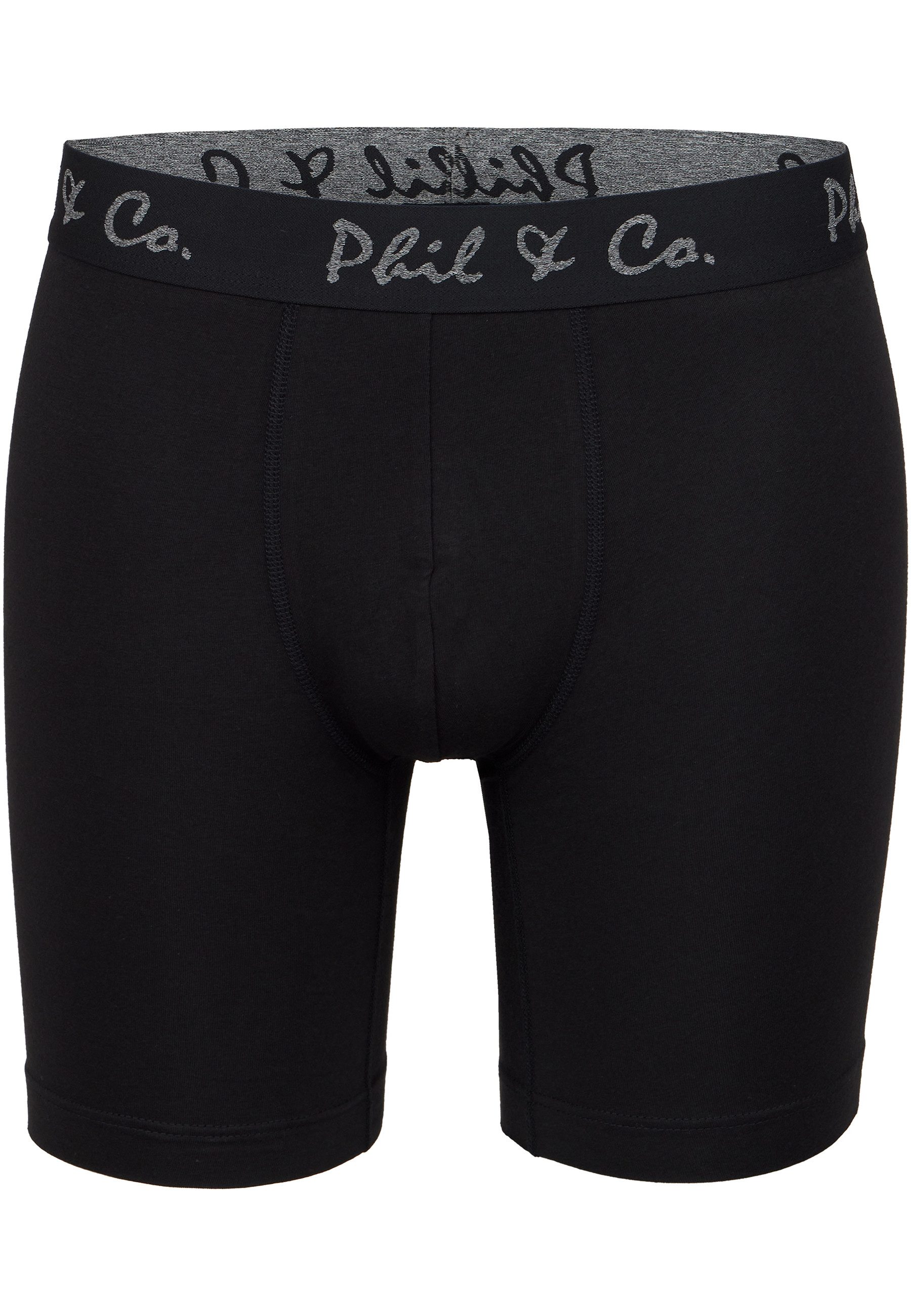 Phil & Co. Langer Boxer Long Boxer Briefs - langes Bein - Jersey - ohne störendes Etikett (4-St) Retroshorts Boxershorts Multipack Mehrpack Baumwolle Herren 4-P – Bild 5 von 5