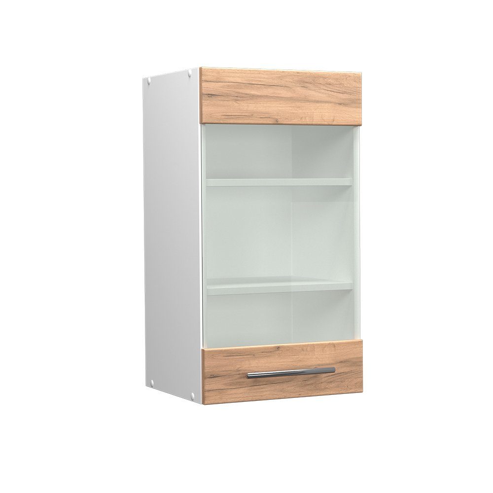 Vicco Glashängeschrank Fame-Line, Goldkraft Eiche/Weiß, 40 günstig online kaufen