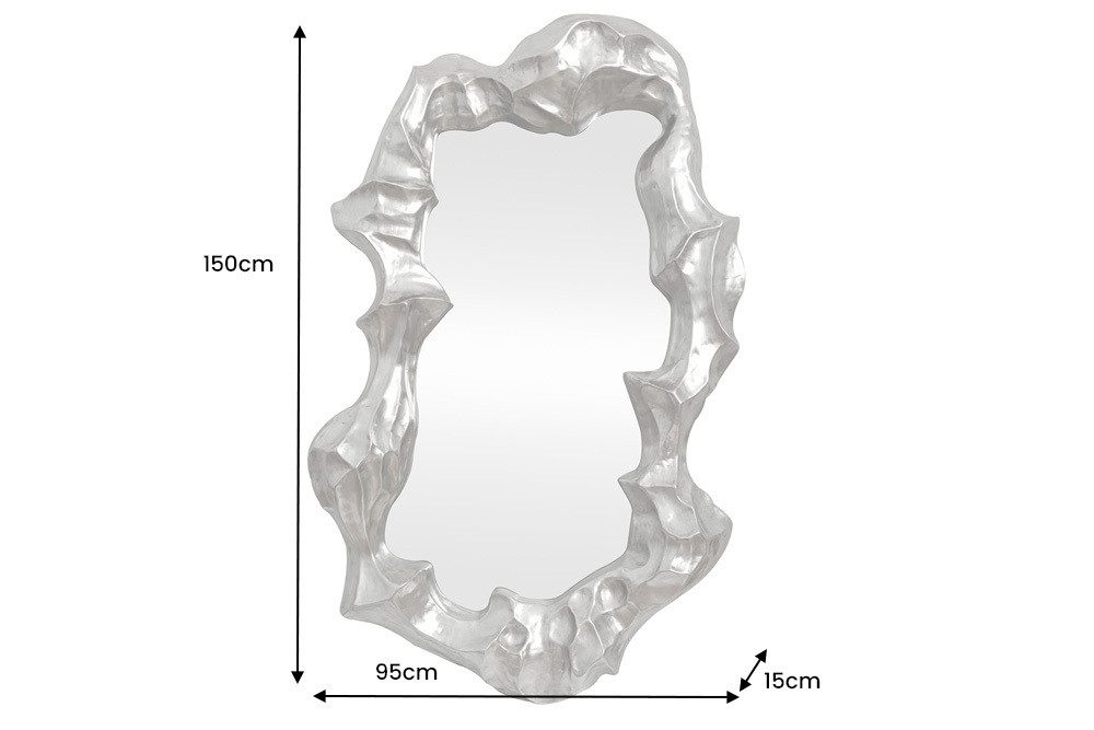 riess-ambiente Wandspiegel VENETIA 150cm silber – organische Form, variabel, Barock-Accessoire (Einzelartikel, 1-St), luxuriöser Spiegel – ideal für Wohnzimmer, Schlafzimmer oder Flur