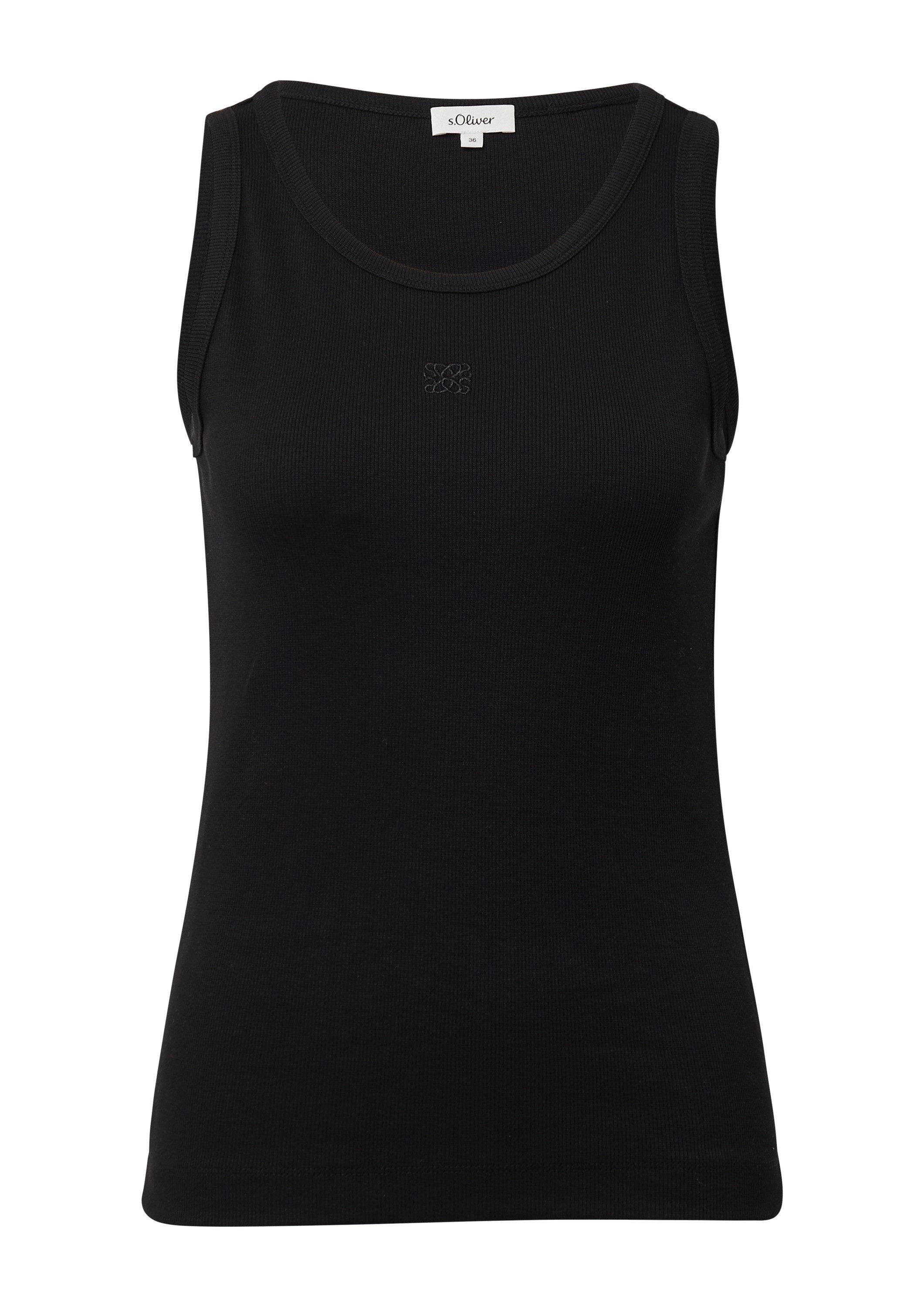 s.Oliver Muscleshirt T-Shirt Ripp-Top im Slim Fit mit Stickerei günstig online kaufen