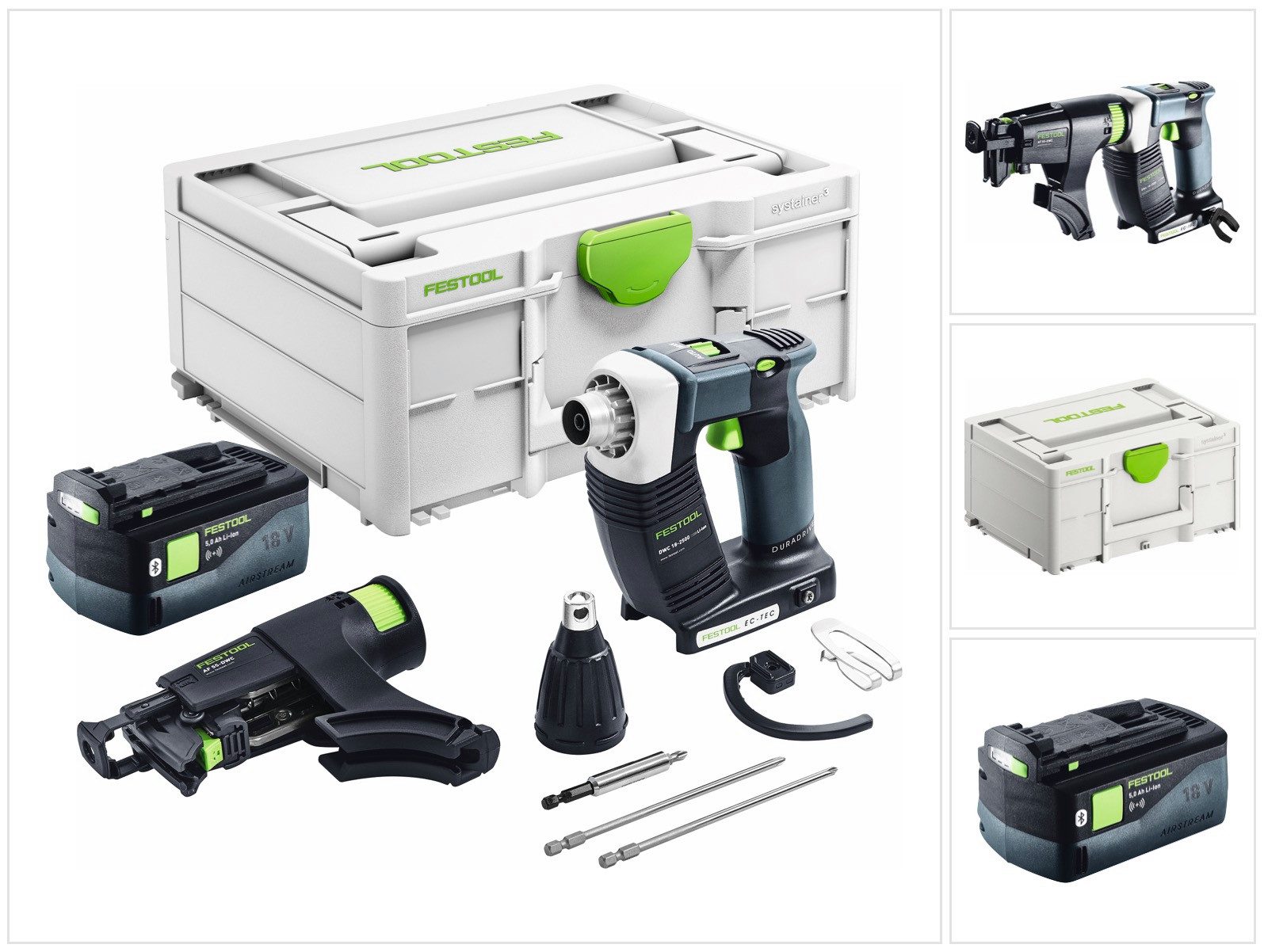FESTOOL Akku-Trockenbauschrauber DURADRIVE DWC 18-2500 Basic Akku Bauschrauber 18 V 18 Nm Brushless +