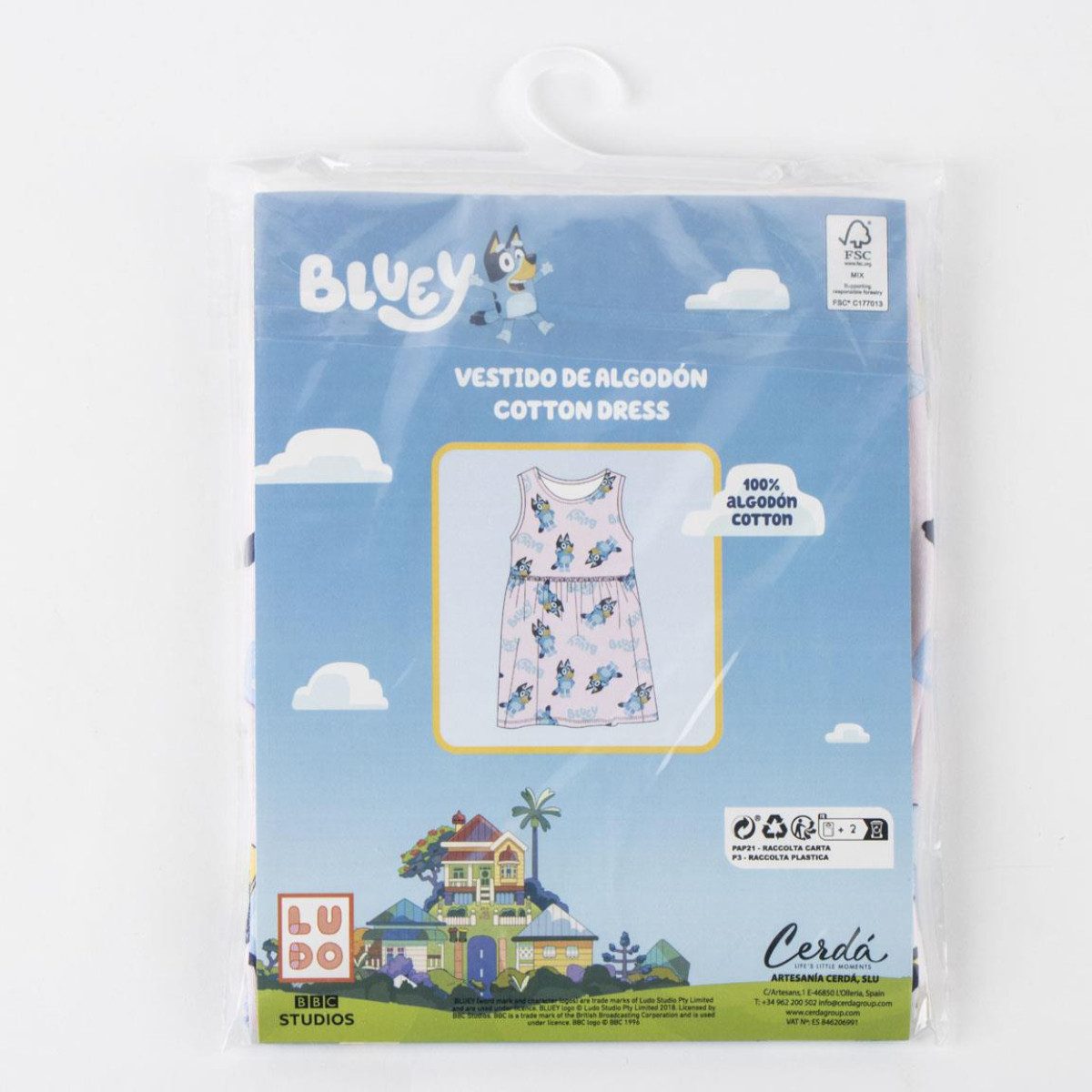 Bluey Sommerkleid Kleid Kinder Baumwollkleid Freizeitkleid Mädchen (Packung) – Bild 5 von 5