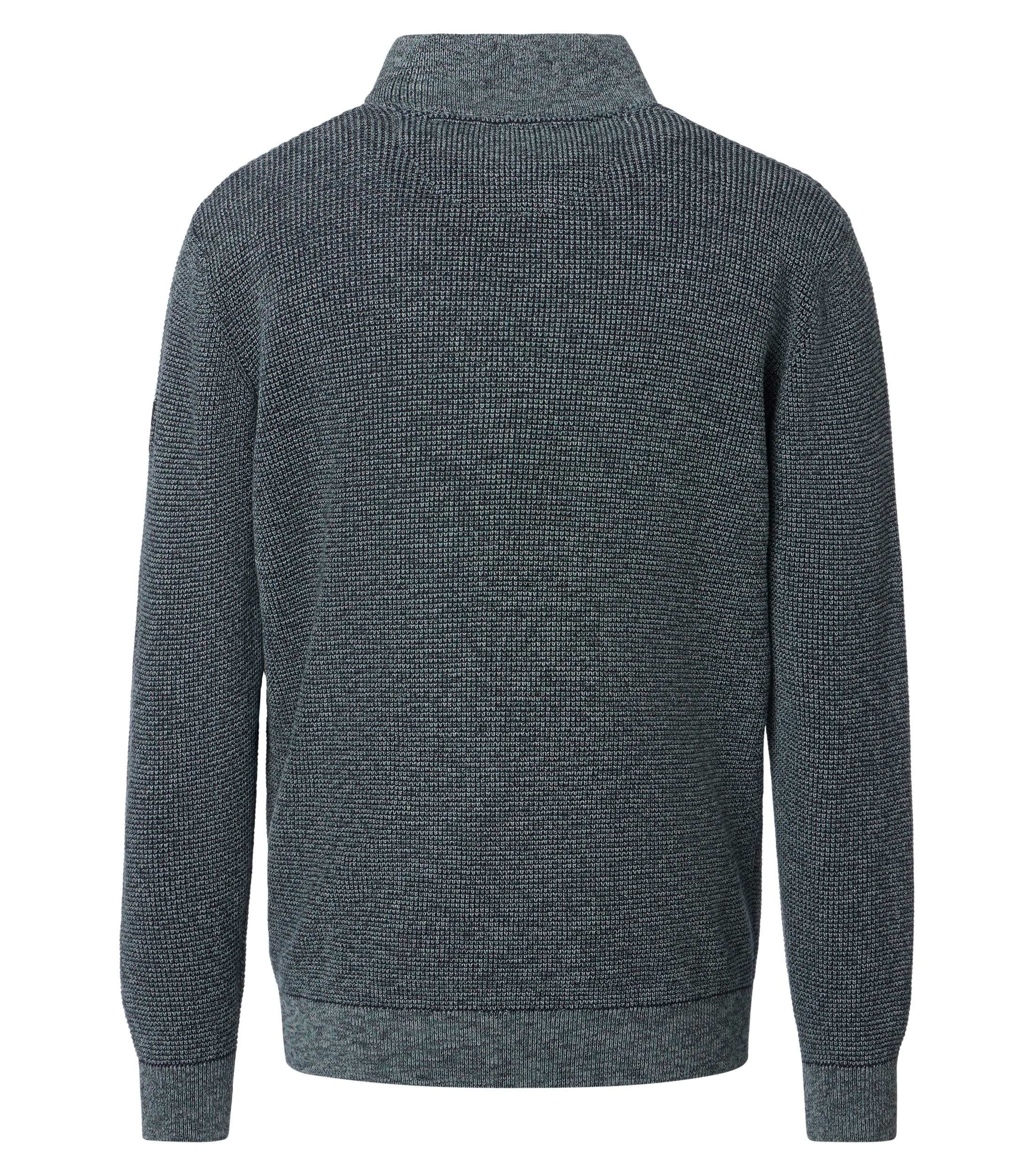 CASAMODA Troyer CASAMODA Herren Strick-Troyer Zipper Regular Baumwolle Grün