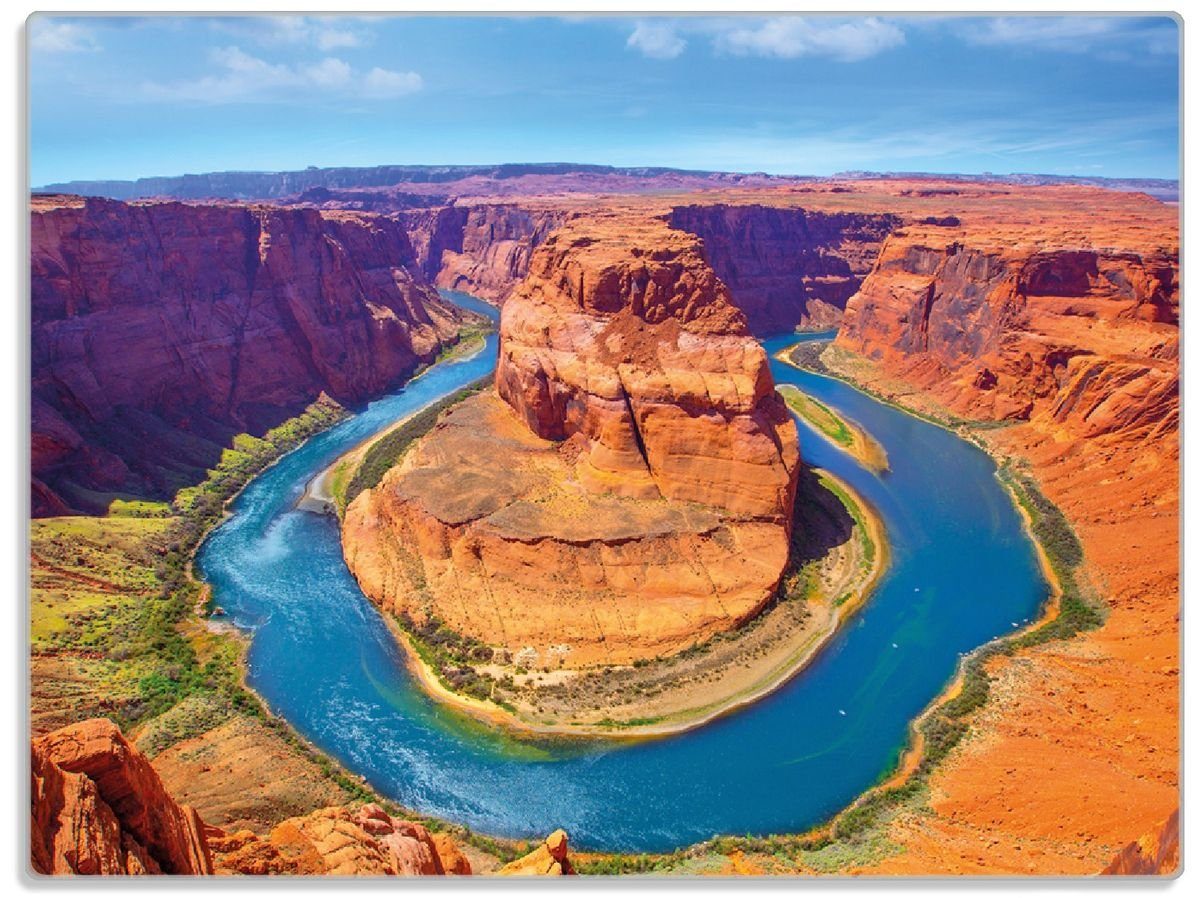 Wallario Schneidebrett Hufeisenförmiger Mäander des Colorado River, ESG-Sicherheitsglas, (inkl. rutschfester Gummifüße 4mm, 1-St), 30x40cm