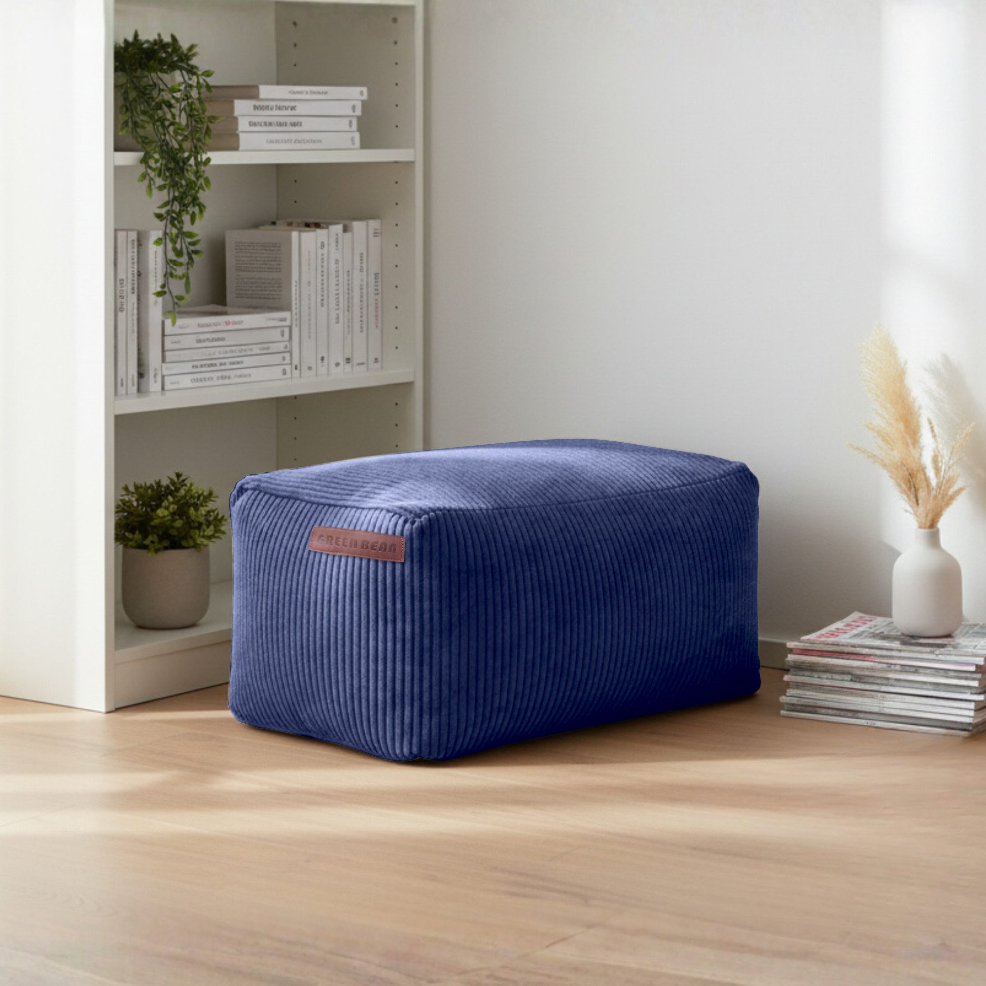 Green Bean Pouf Ottomane Cord (Indoor Sitzhocker Sitzkissen Fußhocker Relax-Sessel, Made in Germany), die ideale Ergänzung zum Sitzsack