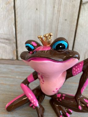 Annimuck Dekofigur Trend Art Frog Prince Frosch Unikat handbemalt Kunstobjekt 14x14 cm (1 St)