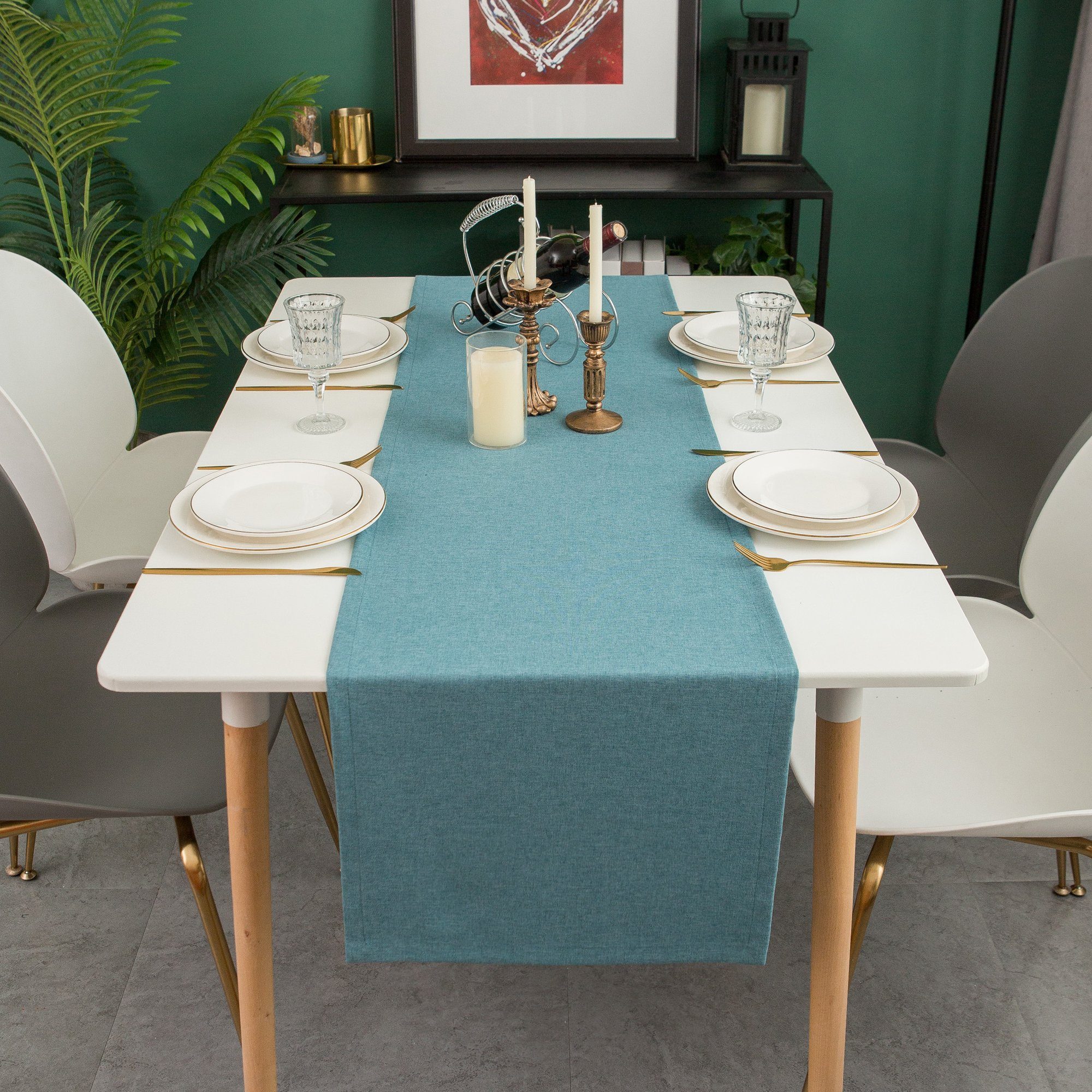 Simurq Tischläufer Modern Outdoor - Indoor Abwaschbar, (Table Runner Tischb günstig online kaufen