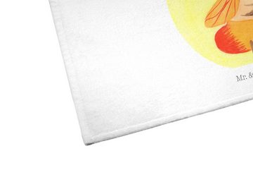 Mr. & Mrs. Panda Handtuch Glühwürmchen - Weiß - Geschenk, Sport Handtuch, Kinder Handtuch, Gäst, (1-St), Allseitig umsäumt