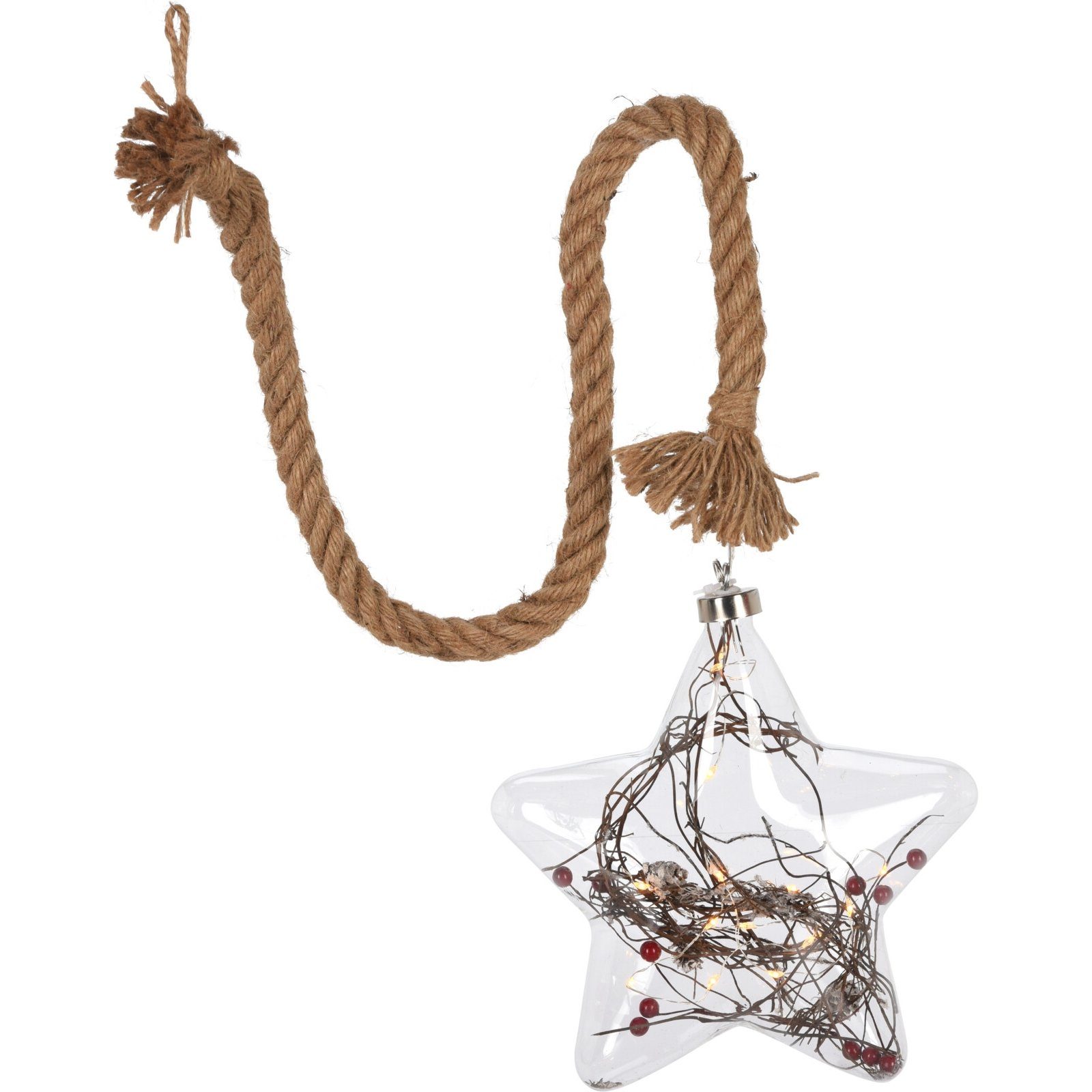 Koopman LED Dekolicht Hängedeko Glasstern LED, LED, Weihnachtsstern günstig online kaufen