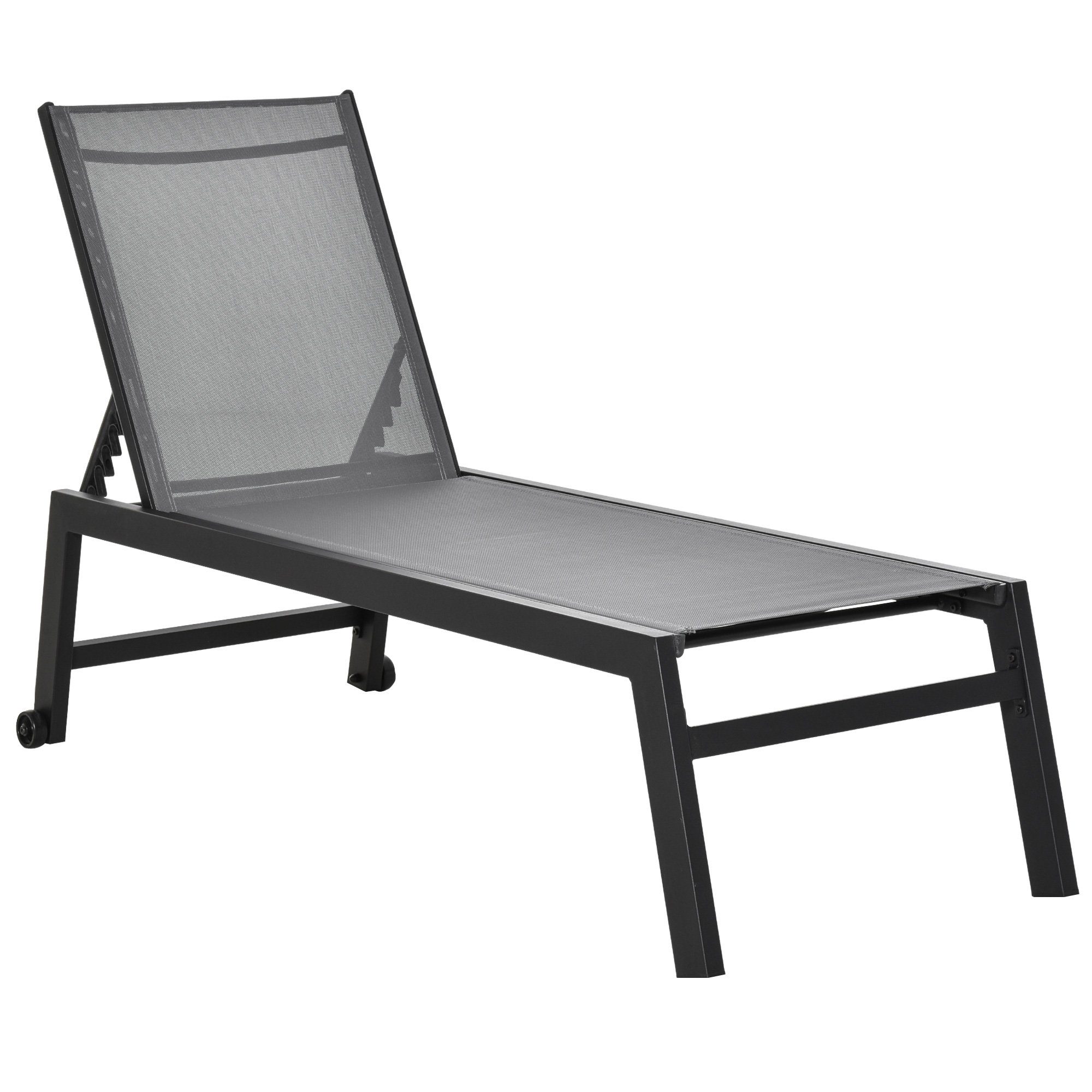 Outsunny Gartenliege Sonnenliege mit Rückenlehnen, Sitzmöbel, günstig online kaufen