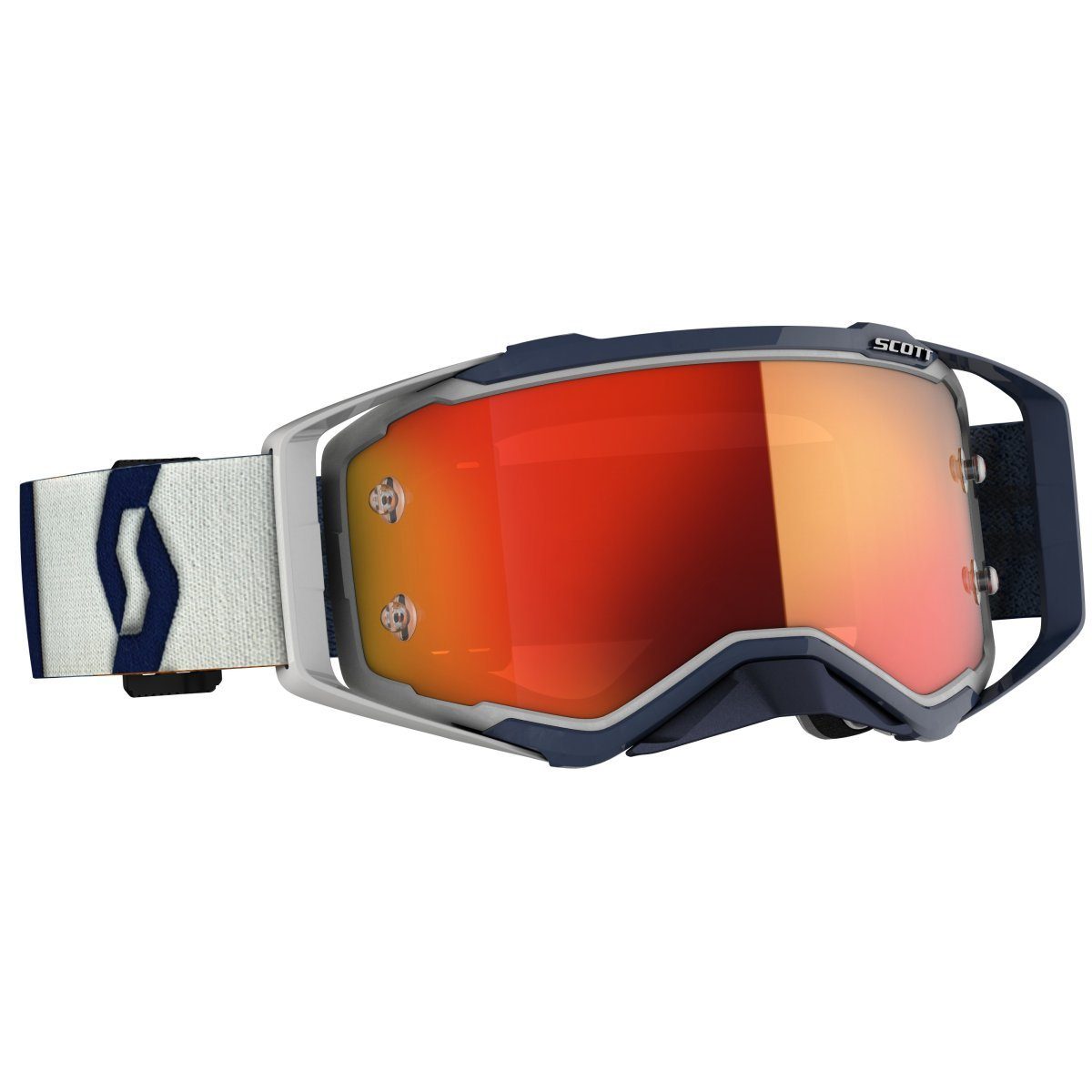 Scott Motorradhelm-Visier Scott Goggle Prospect grau / dunkelblau / orange chrome works