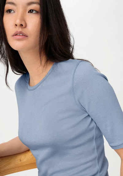 Hessnatur T-Shirt Softrib Kurzarm Slim aus Bio-Baumwolle und TENCEL™ (1-tlg)