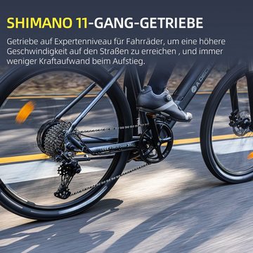 ADO E-Bike D30 27.5zoll Leichtgewicht Pedelec Elektrofahrrad, 11 Gang Shimano, 11 Gang, Kettenschaltung, ebike Damen/Herren 250W StVZO