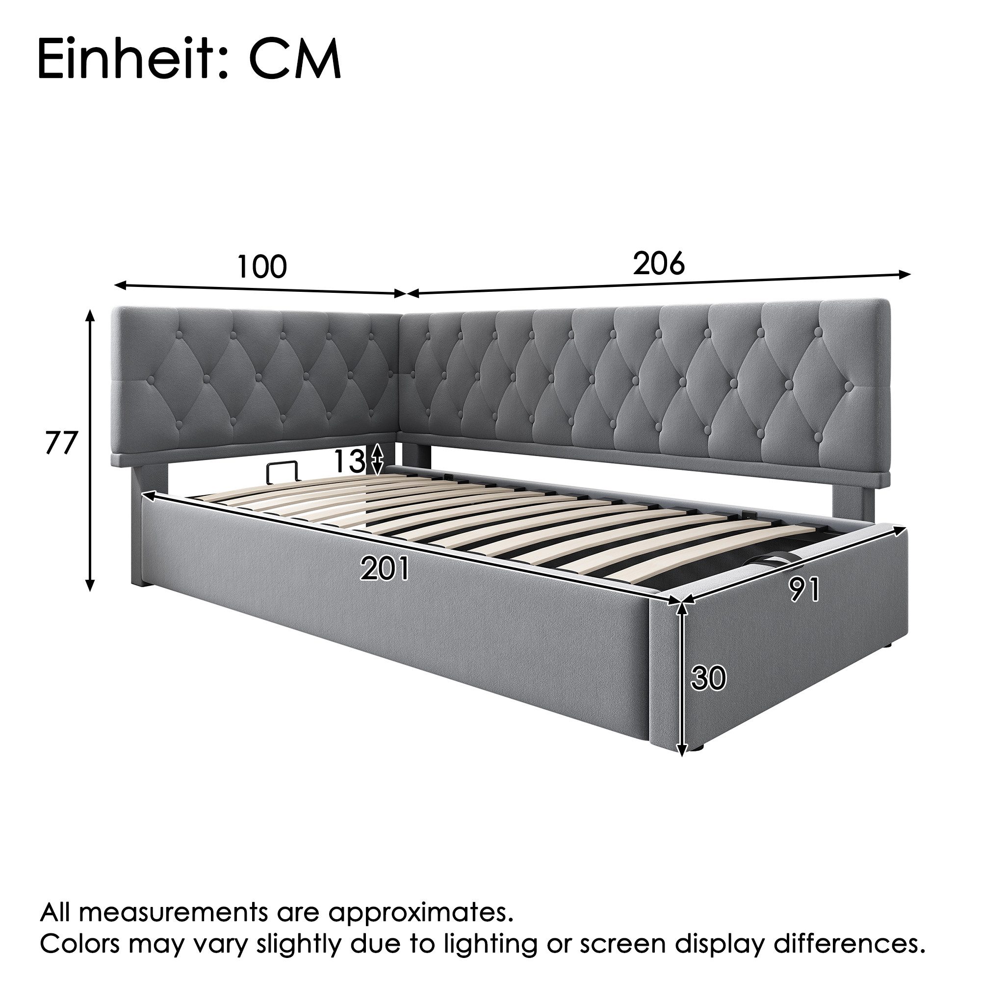 TavilaEcon Boxspringbett Polsterbett, Tagesbett, Schlafsofa mit hydraulisch günstig online kaufen