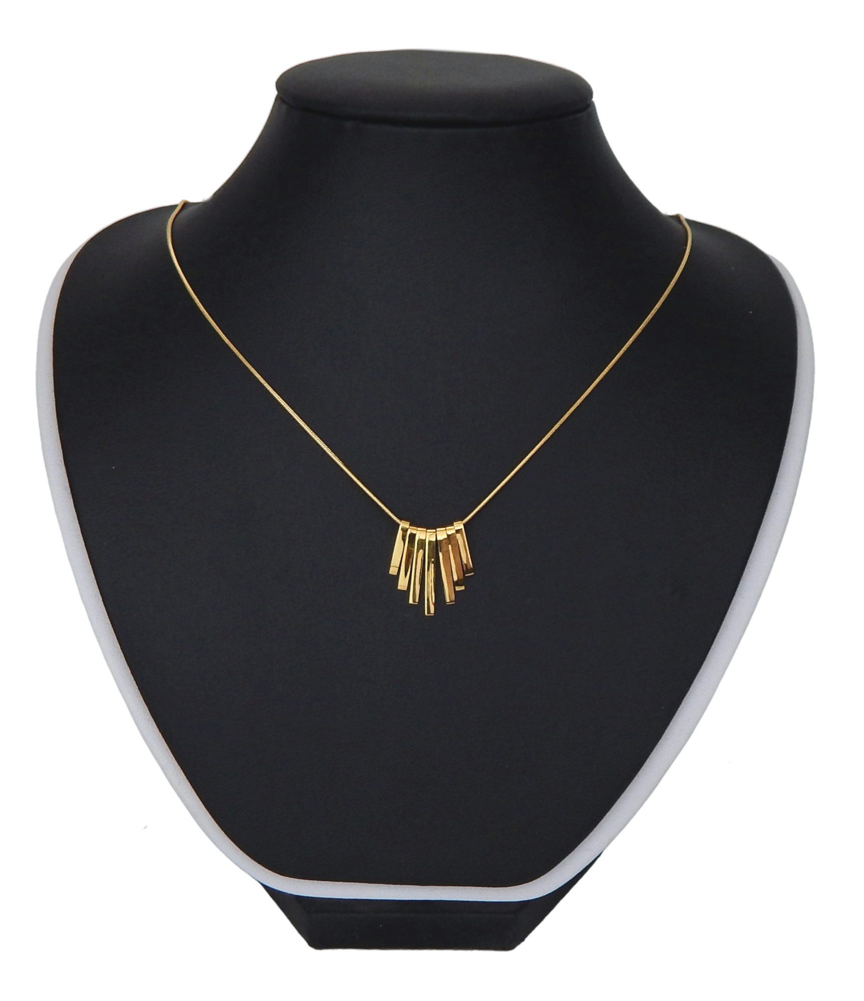 Ella Jonte Kette mit Anhänger, kurze zierliche Halskette gold mit Anhänger Choker Edelstahl