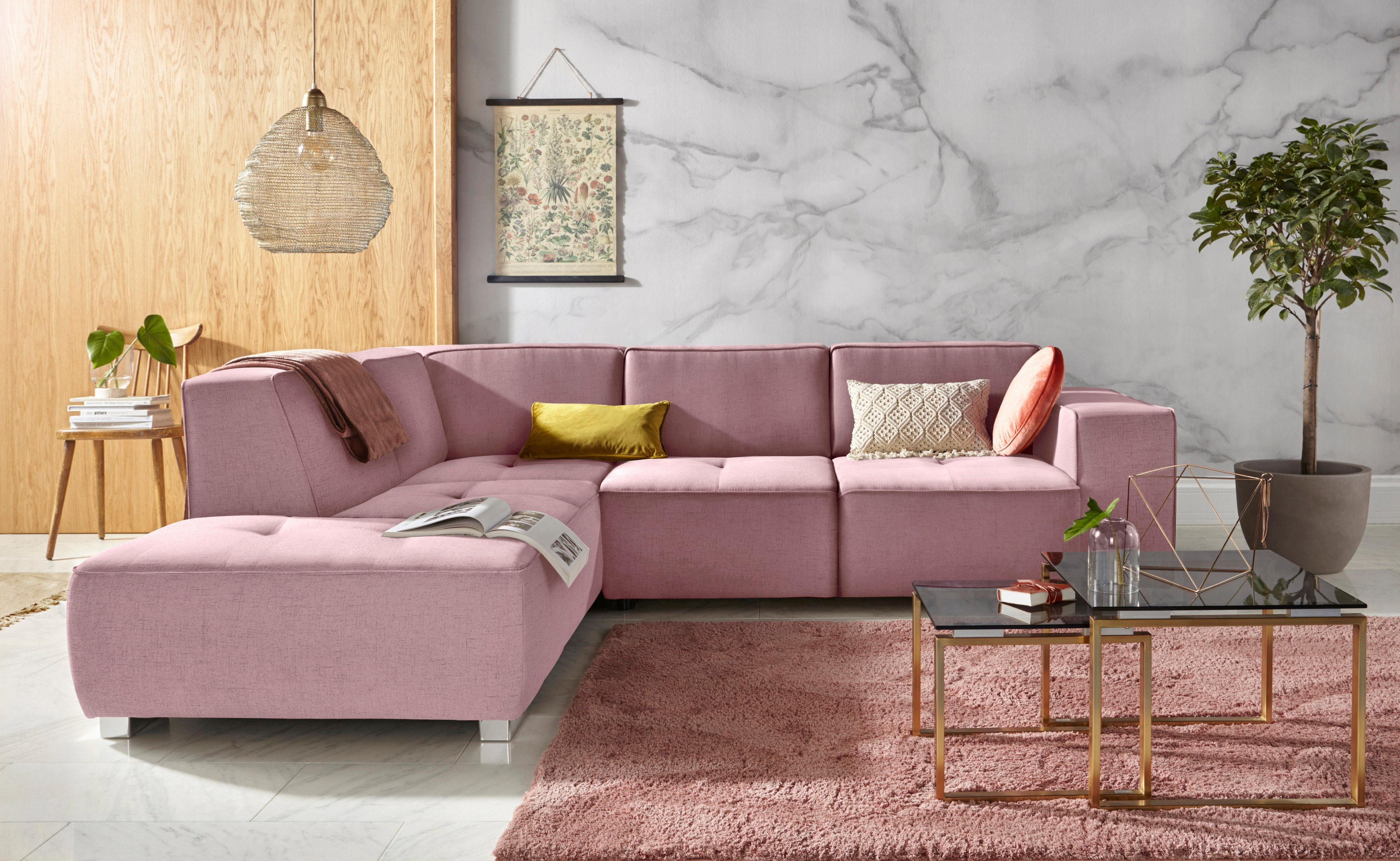 INOSIGN Ecksofa Sapporo L-Form, wahlweise Bettfunktion günstig online kaufen