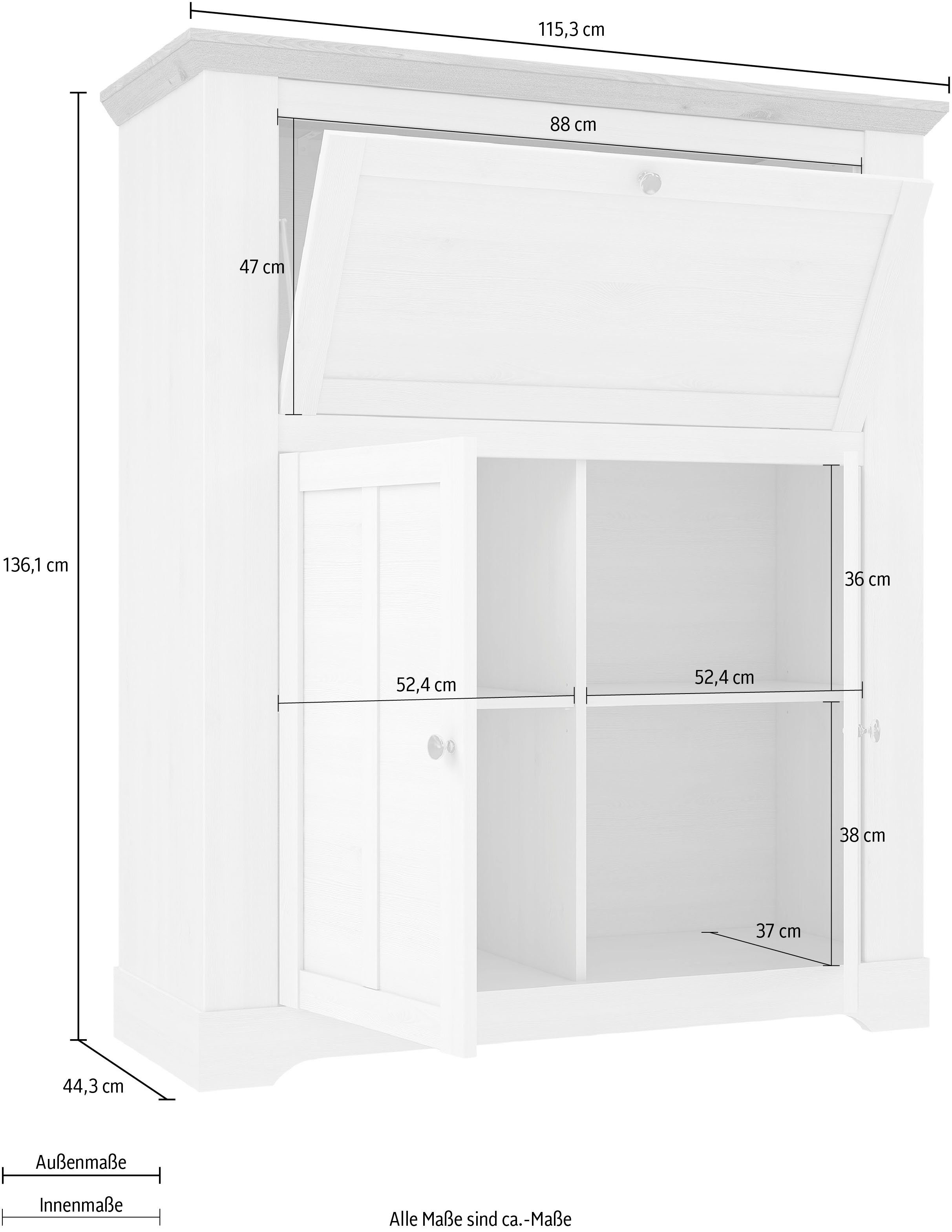 FORTE Barschrank Iloppa Breite 115 cm ca