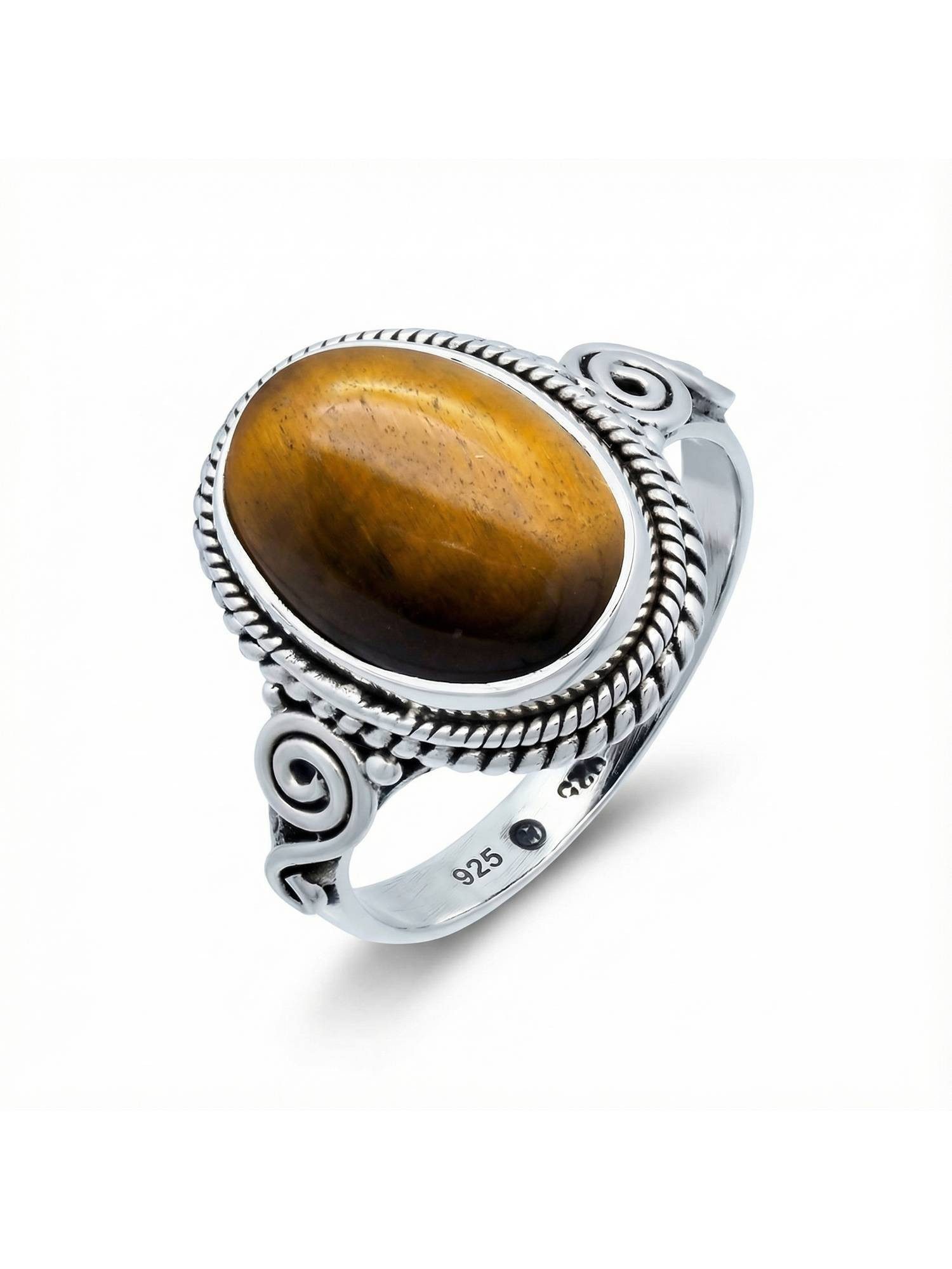 Silberring SINTA aus 925 Silber mit Tigerauge