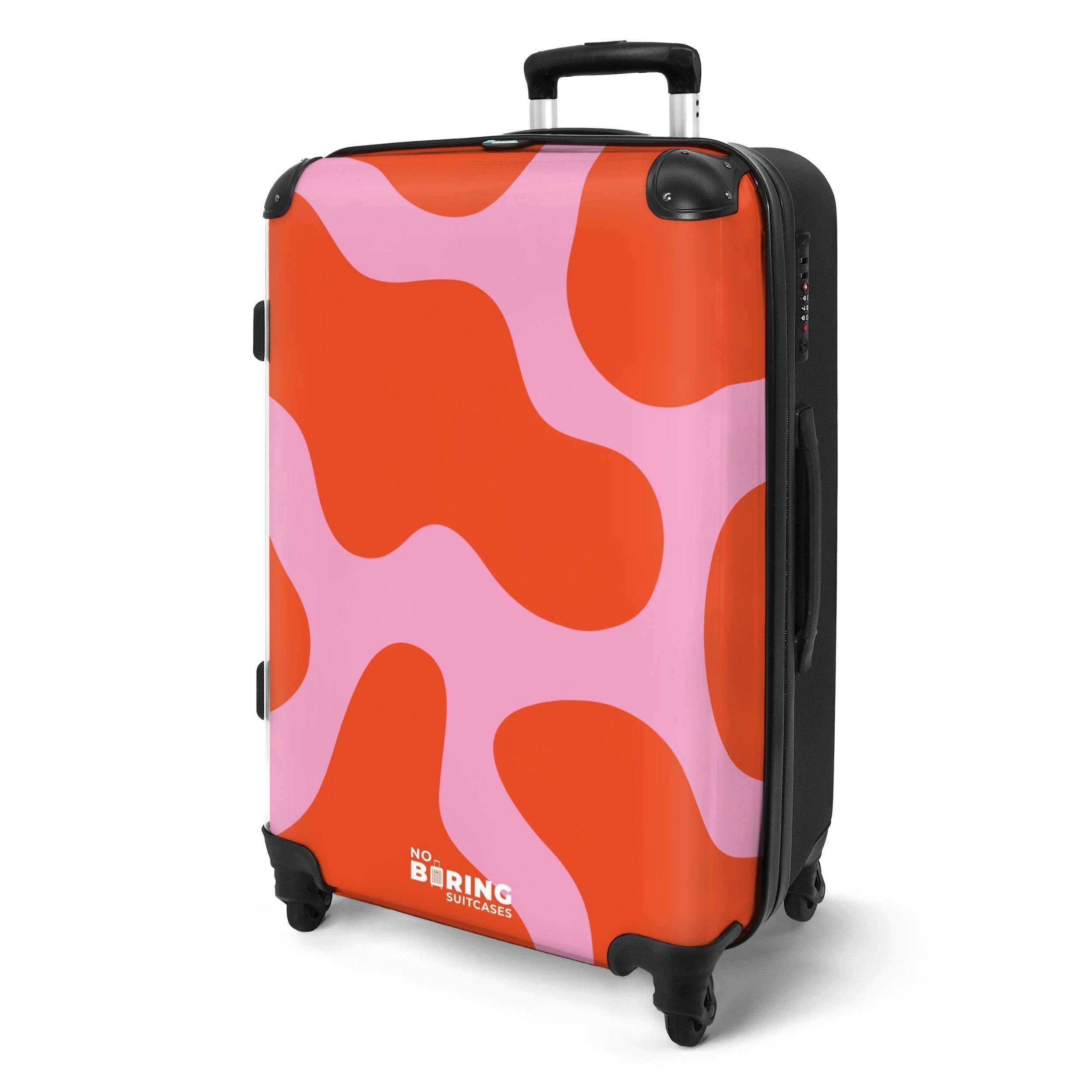 NoBoringSuitcases.com© Hartschalen-Trolley Rosa mit roten Flecken günstig online kaufen