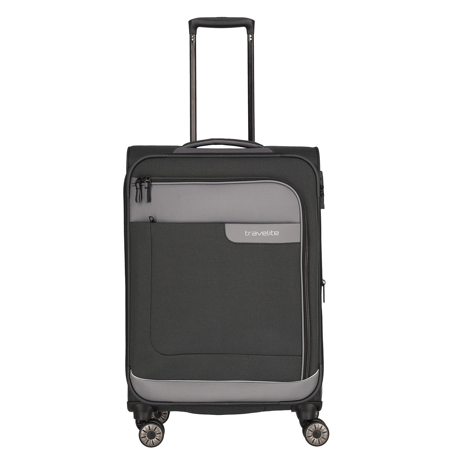 travelite Trolley VIIA 4-Rollen Weichgepäck Trolley M 4-Rad Koffer 67 cm 2,9 kg, 4 Rollen, TSA Schloss, Doppelrollen
