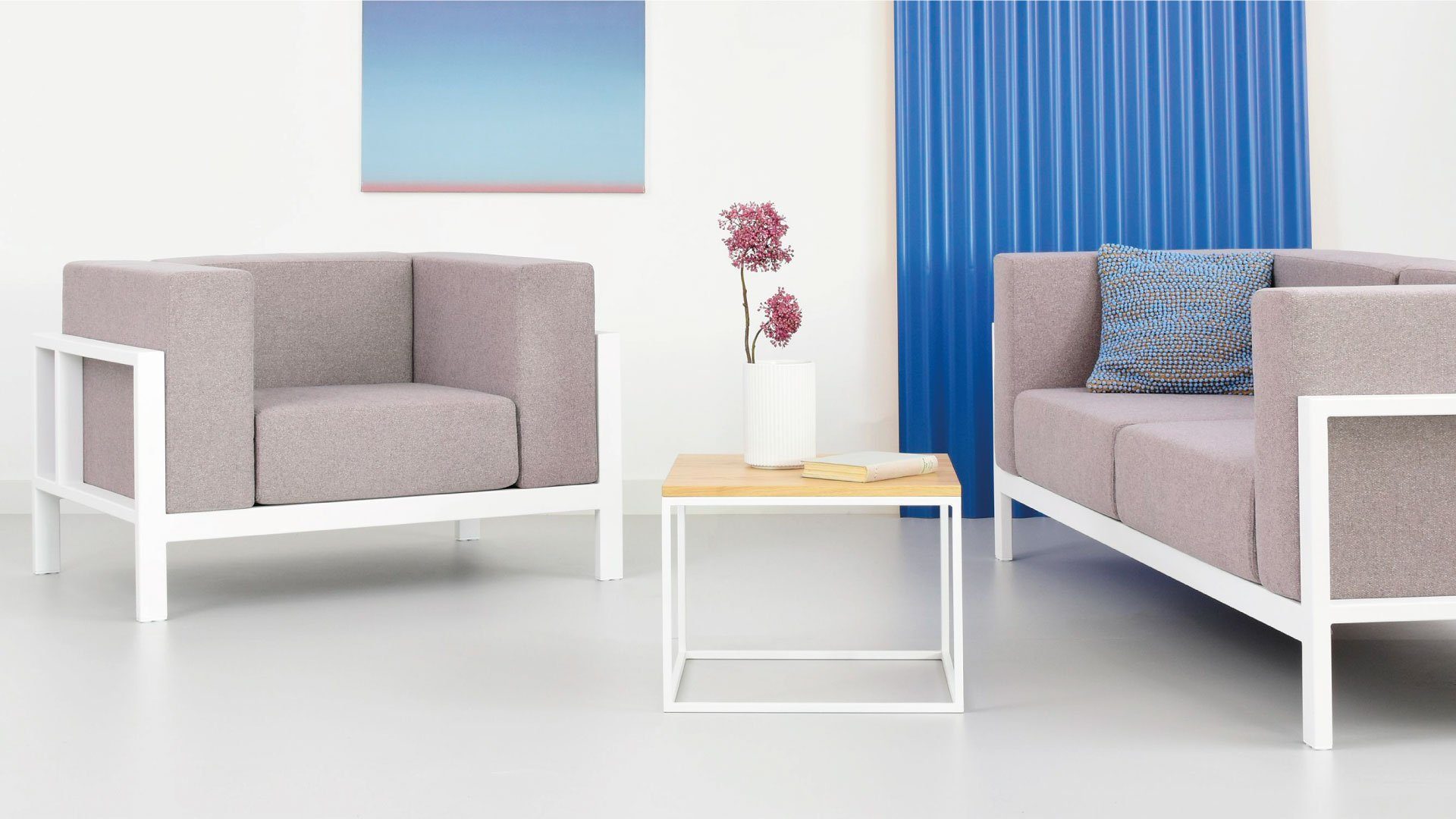 - Dafne - Metallrahmen mit Zweisitzer-Sofa Einzigartiges Zweisitzer - Sofa 2-Sitzer Form 2-Sitzer Sofa modularer Siblo