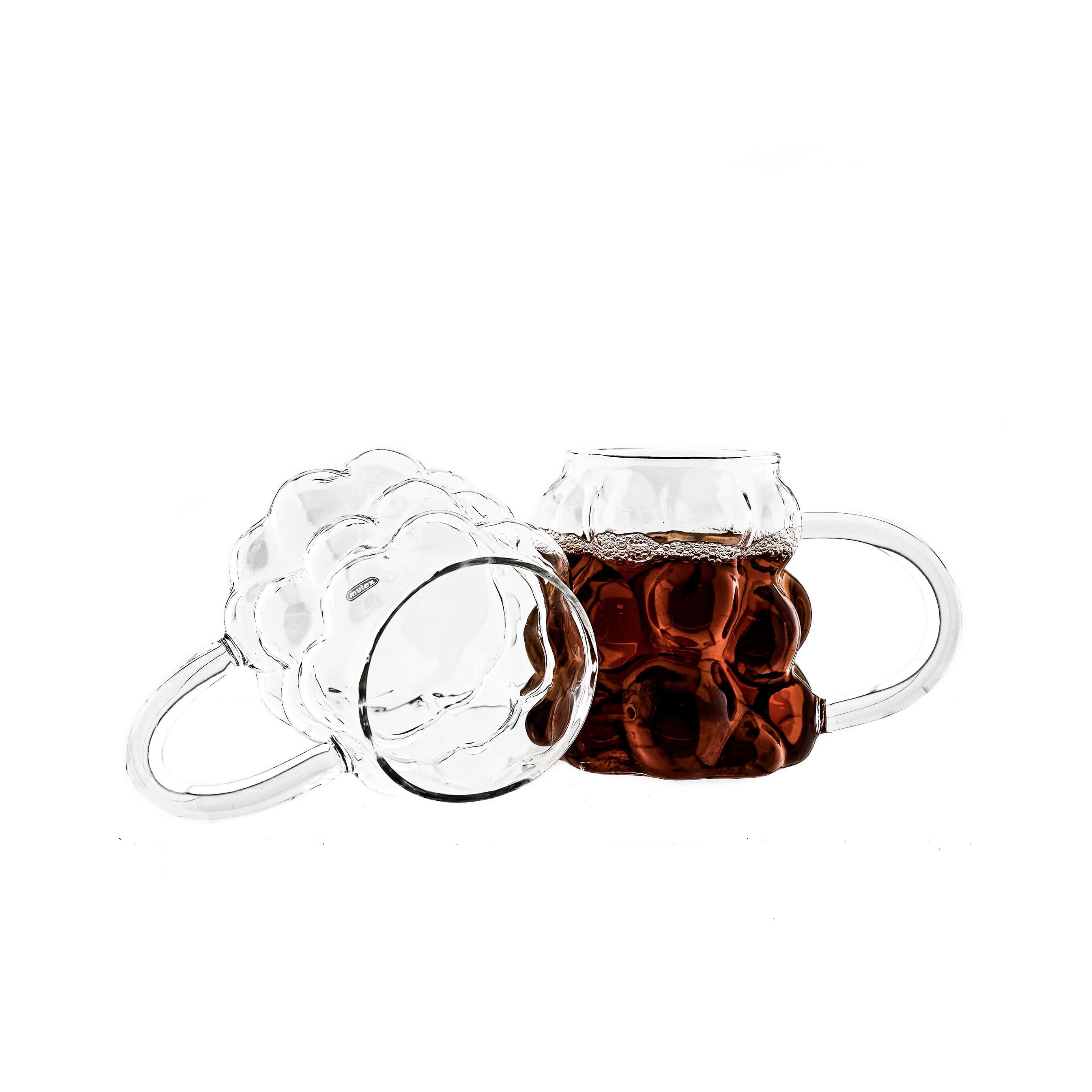 Glas Bubble Gläser-Set mit Henkel, aus Borosilikatglas - 350 ml