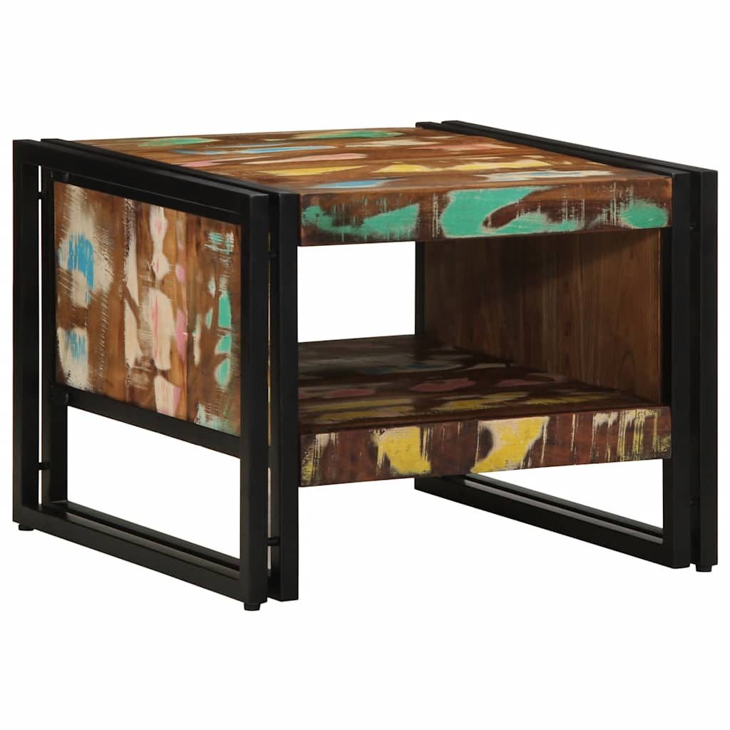 vidaXL Couchtisch Couchtisch Mehrfarbig 50x50x38 cm Altholz Massivholz (1-St)