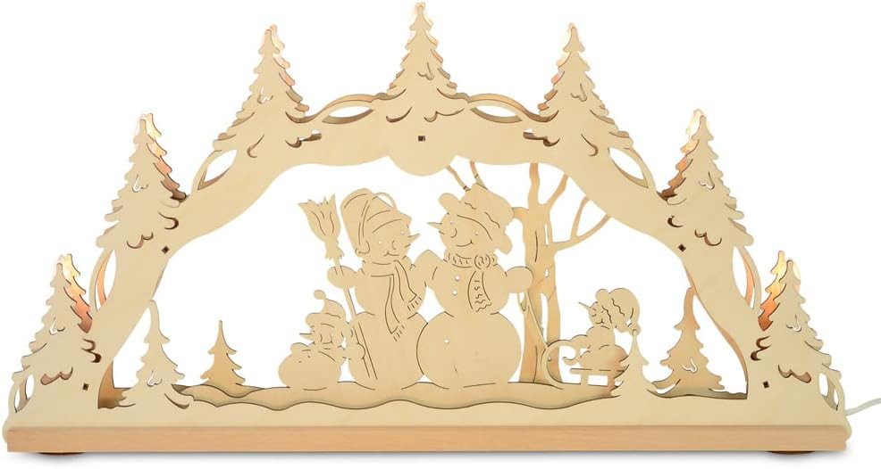 RIFFELMACHER & WEINBERGER Christbaumschmuck Original Erzgebirge Holz Lichterbogen 'Schneemannf