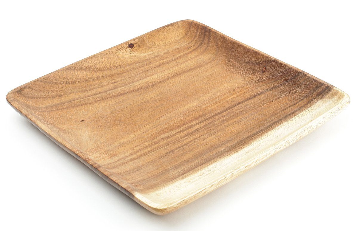 Levandeo® Dekoschale, Holzschale Akazie quadratisch 15cm Holz Schale Obstschale
