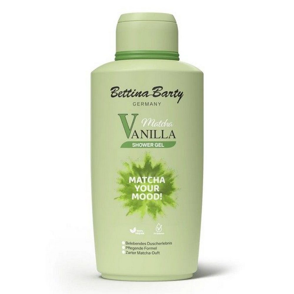 Bettina Barty Duschgel Matcha Vanilla Geschenkset – 3 x Duschgel 500 ml & Waschhandschuh, Waschhandschuh 100% Baumwolle