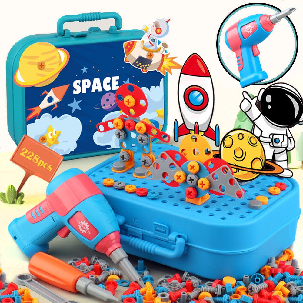 DINO SONO Spielwerkzeug Spielbauklötze 3D Space Puzzle 228PCS Steckspiel Sc günstig online kaufen