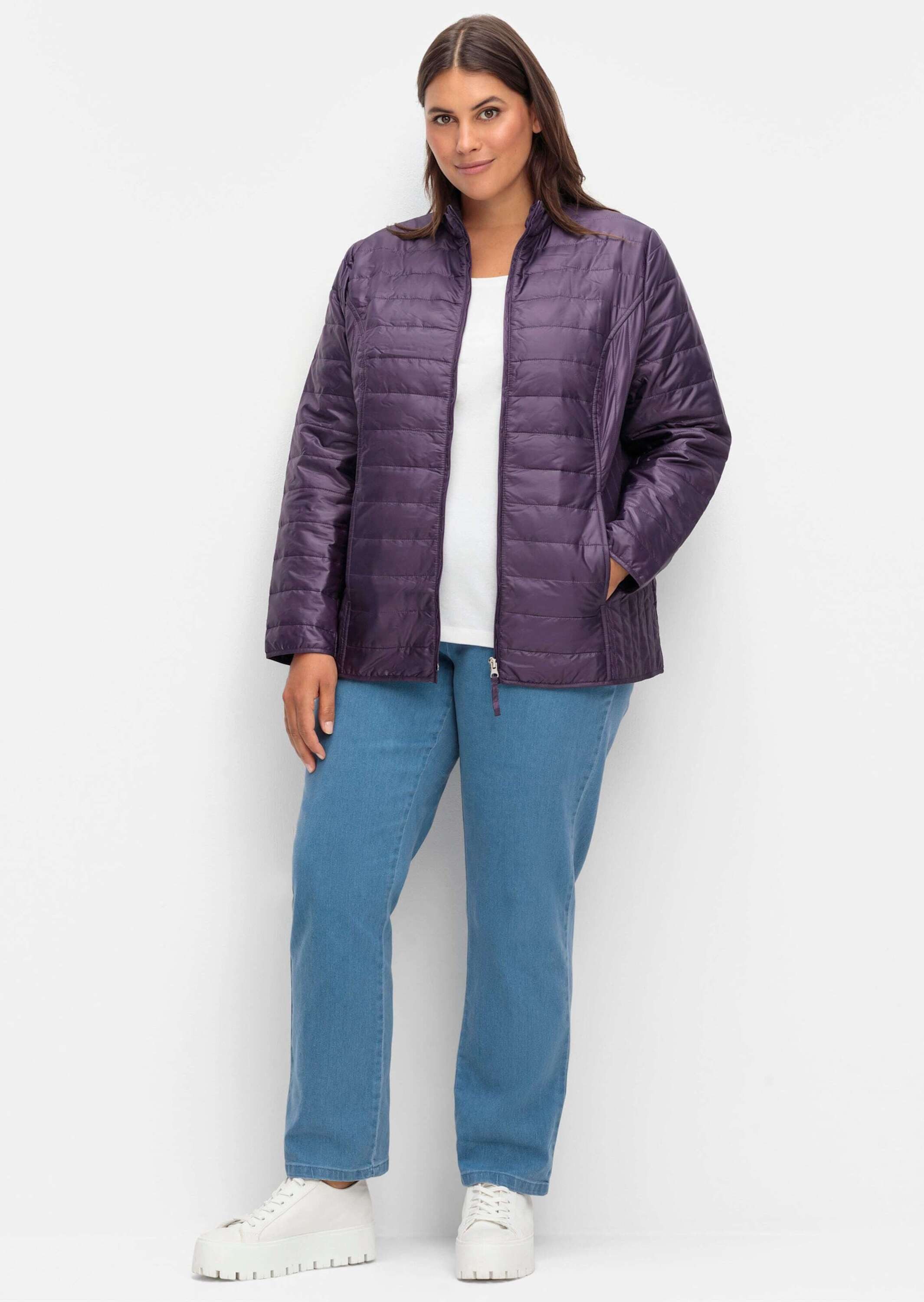 Sieh an! Allwetterjacke Steppjacke Langarm für die Übergangszeit, mit Stehkragen