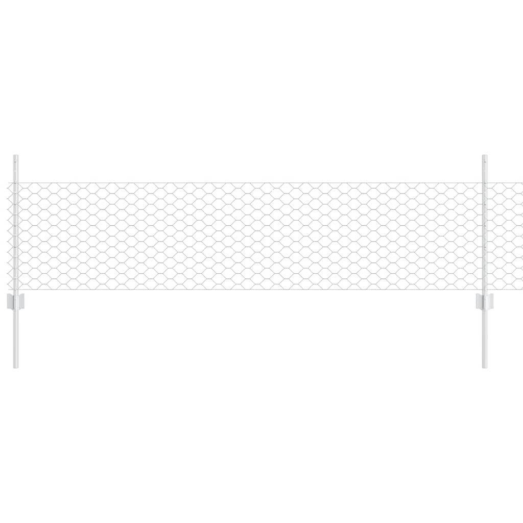 vidaXL Gartenzaun Zaun mit Pfosten Silber günstig online kaufen