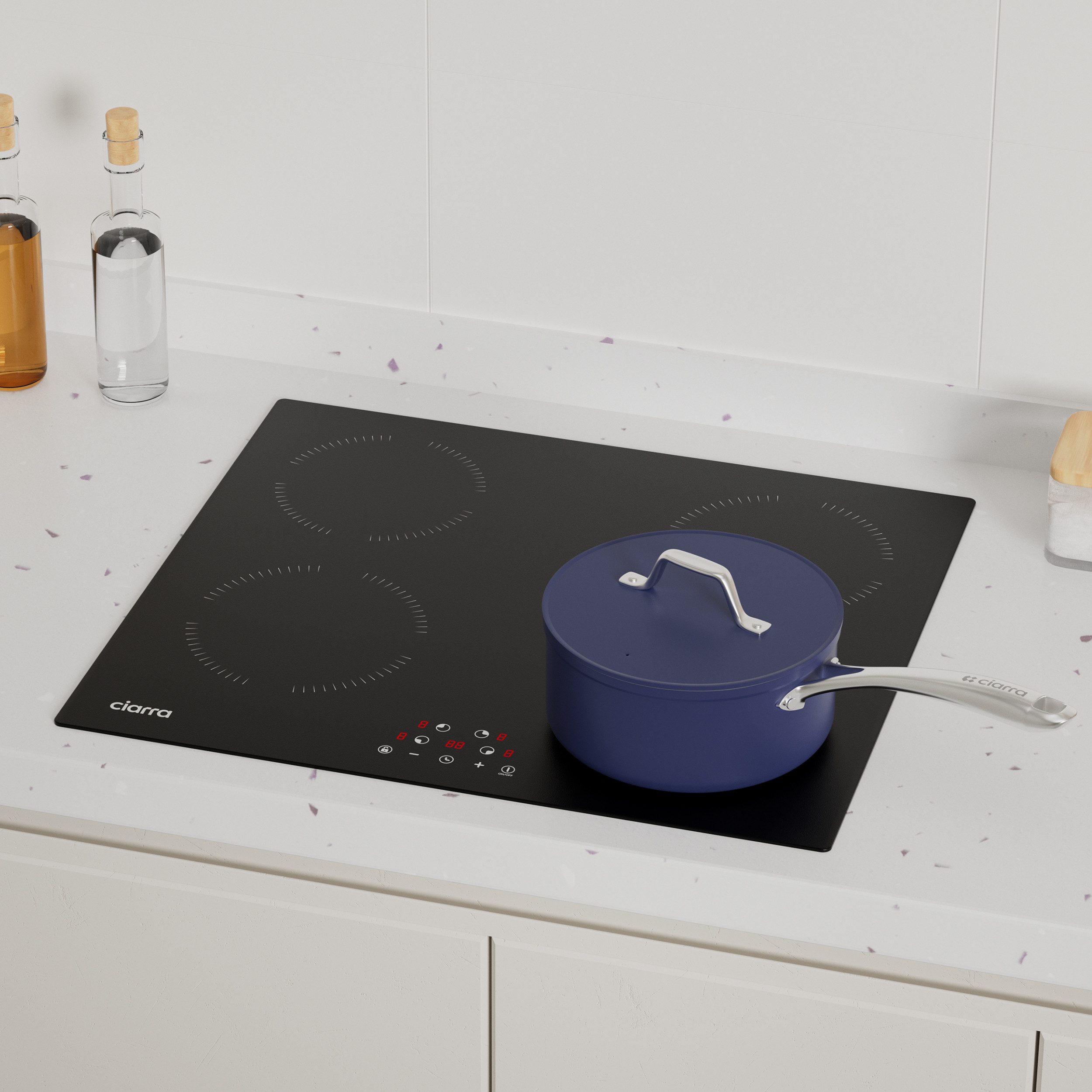 CIARRA Induktions-Kochfeld 60 cm Induktionskochfeld 4 Zonen Einbau-Kochfelder Induktionsherd Touch Control VM4BIH-A VM4BIH-C VM4BIH-D VM4BIH-E VM4BIH-F, 4 Zonen Einbau-Kochfelder Induktionsherd 9 Stufen mit 99 Min Timer